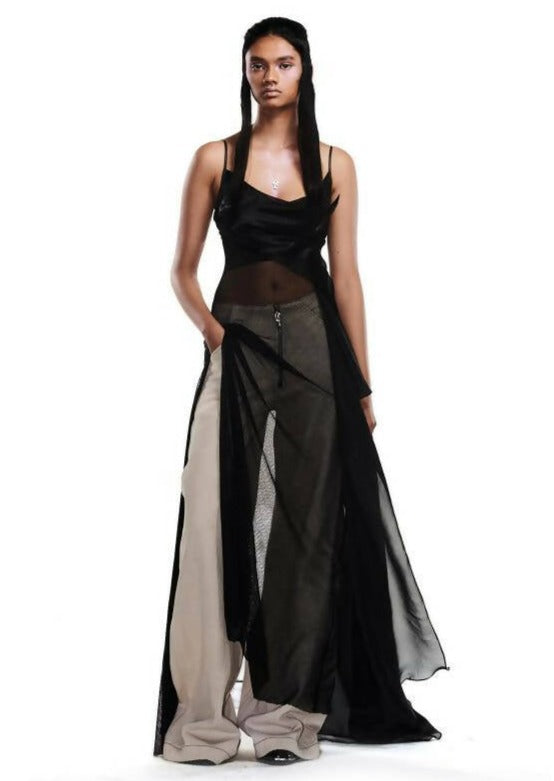 LIQUID ORGANZA & METAL MESH SLIP DRESS S LIQUID ORGANZA & METAL MESH SLIP DRESS S