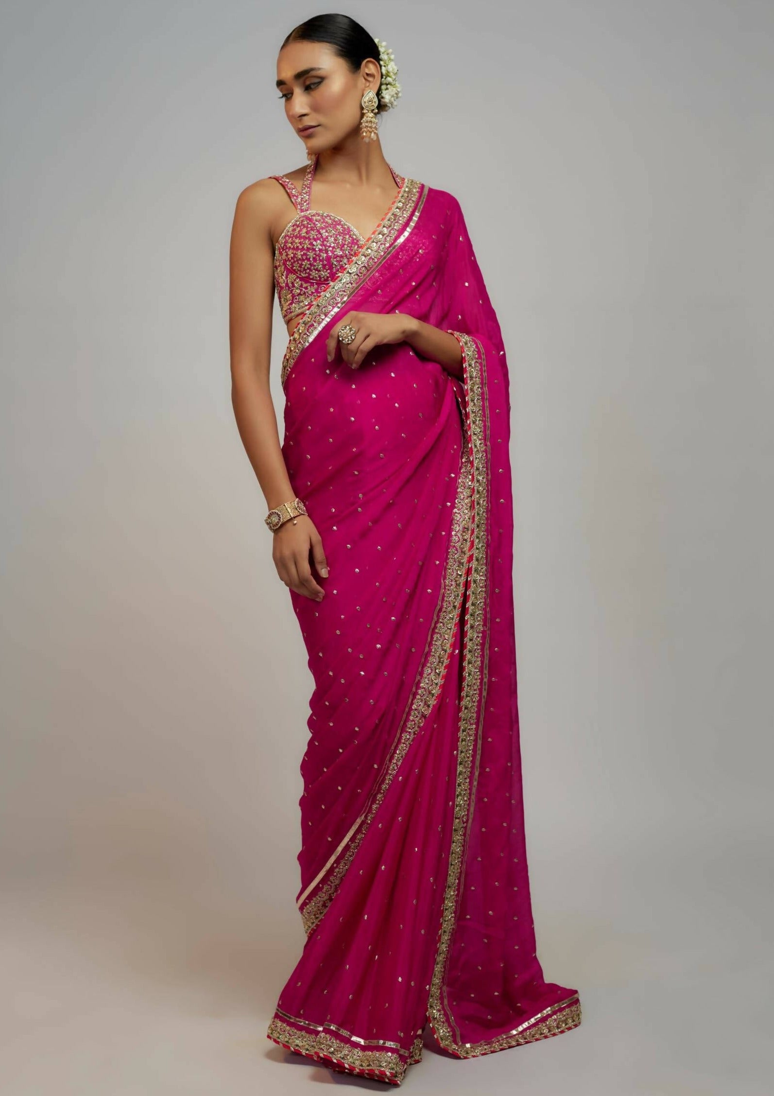Anupa Rani Pink Sari Set