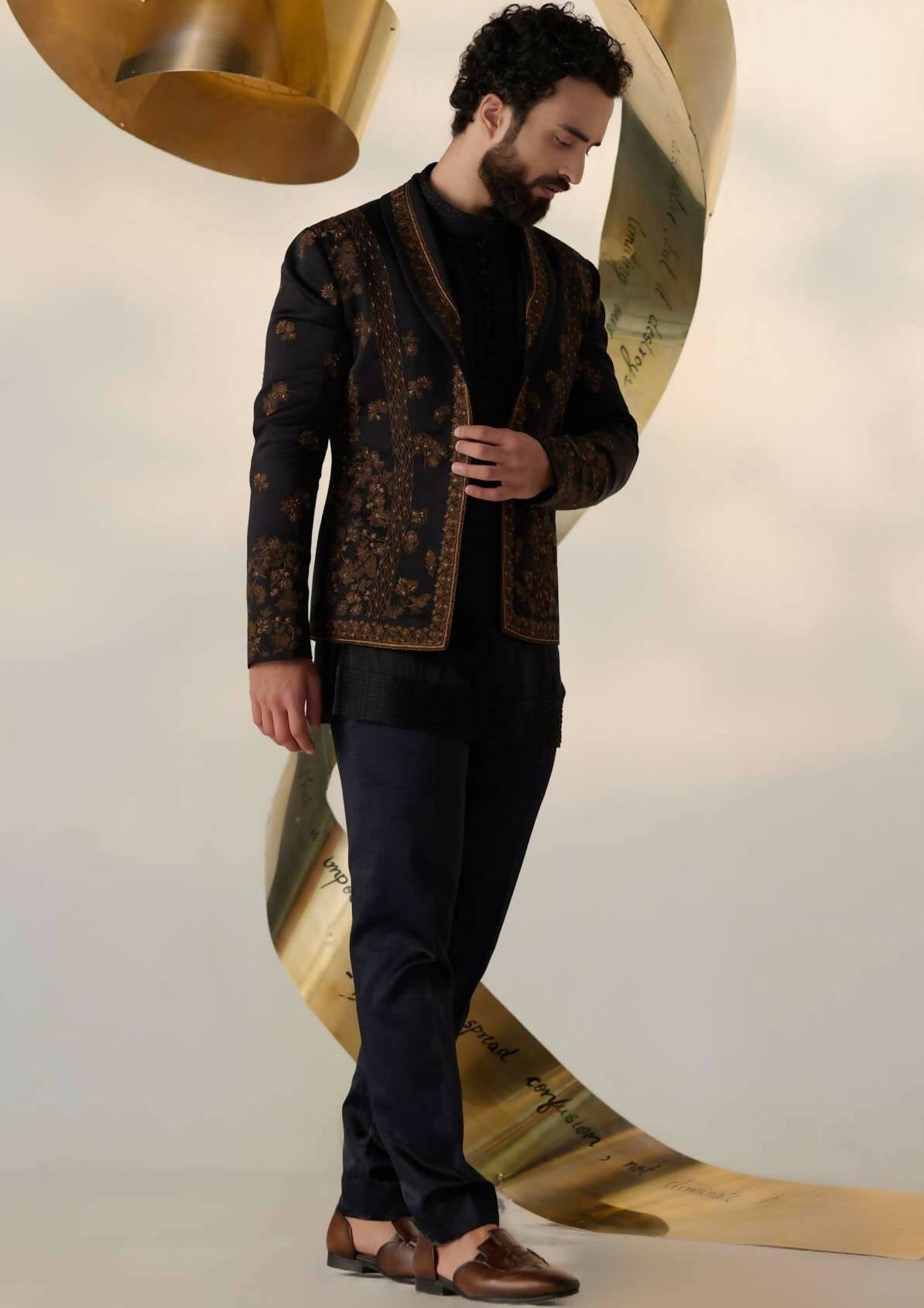 Black & Gold Short Jacket