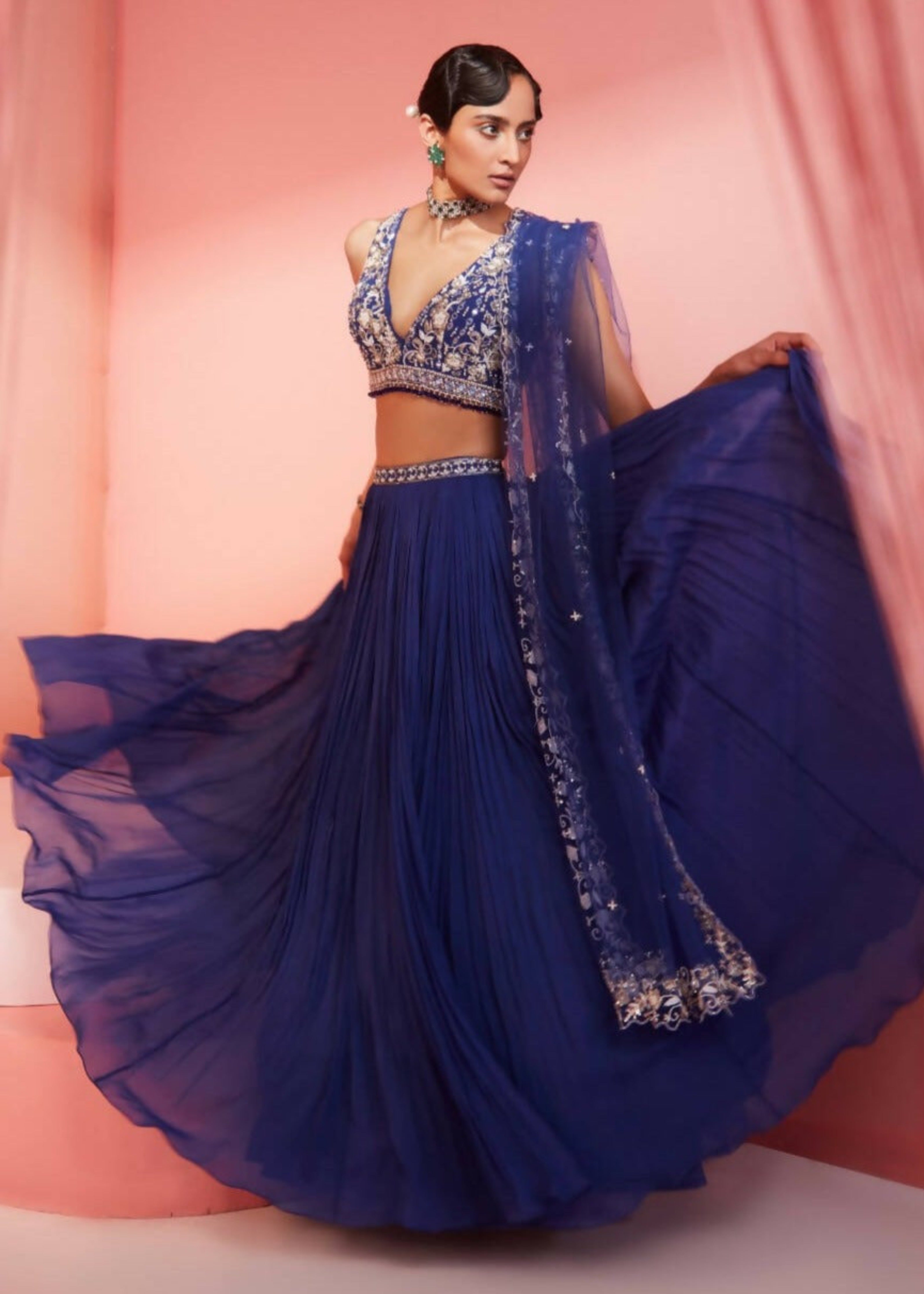 Ink Blue Lehenga