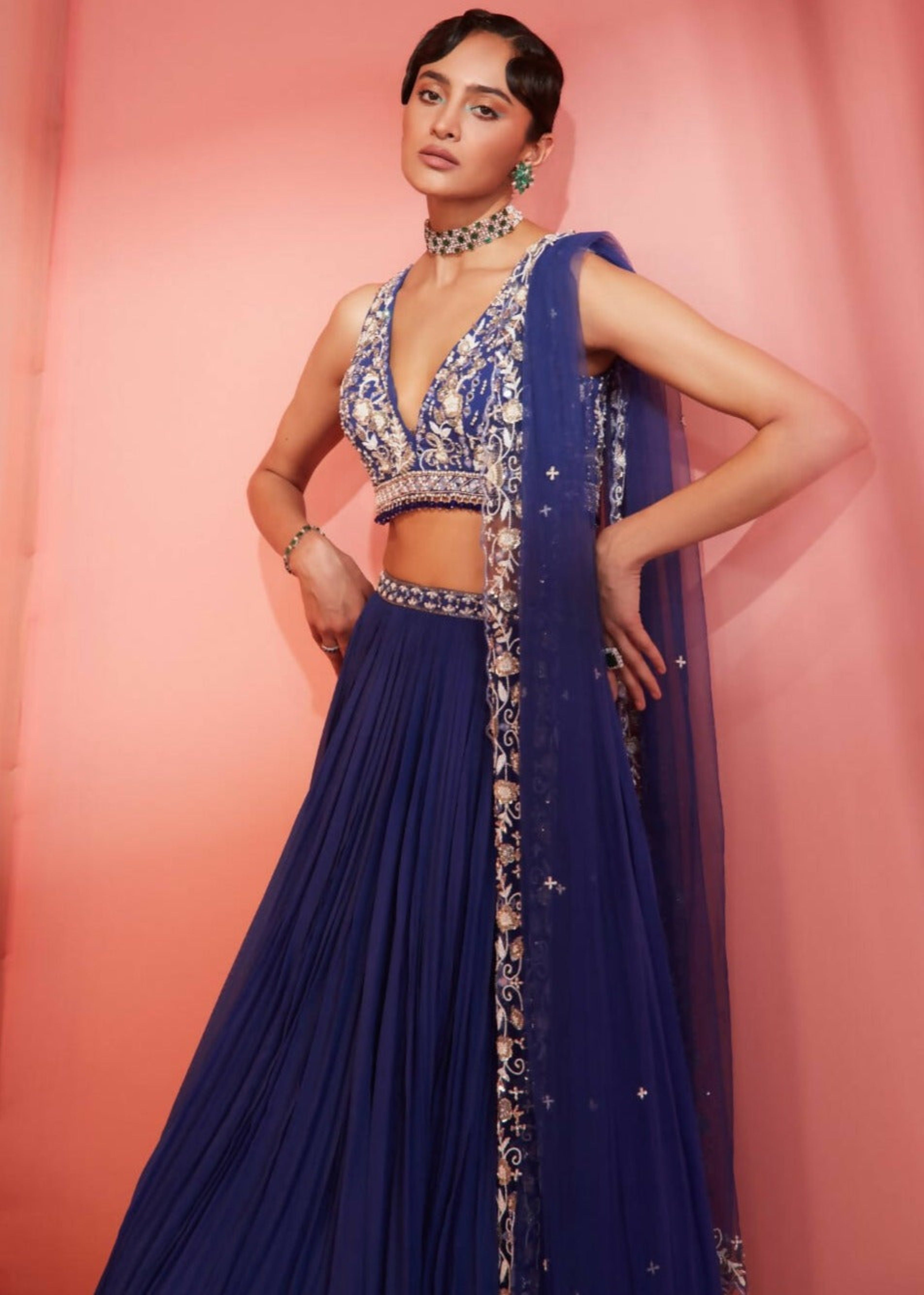 Ink Blue Lehenga