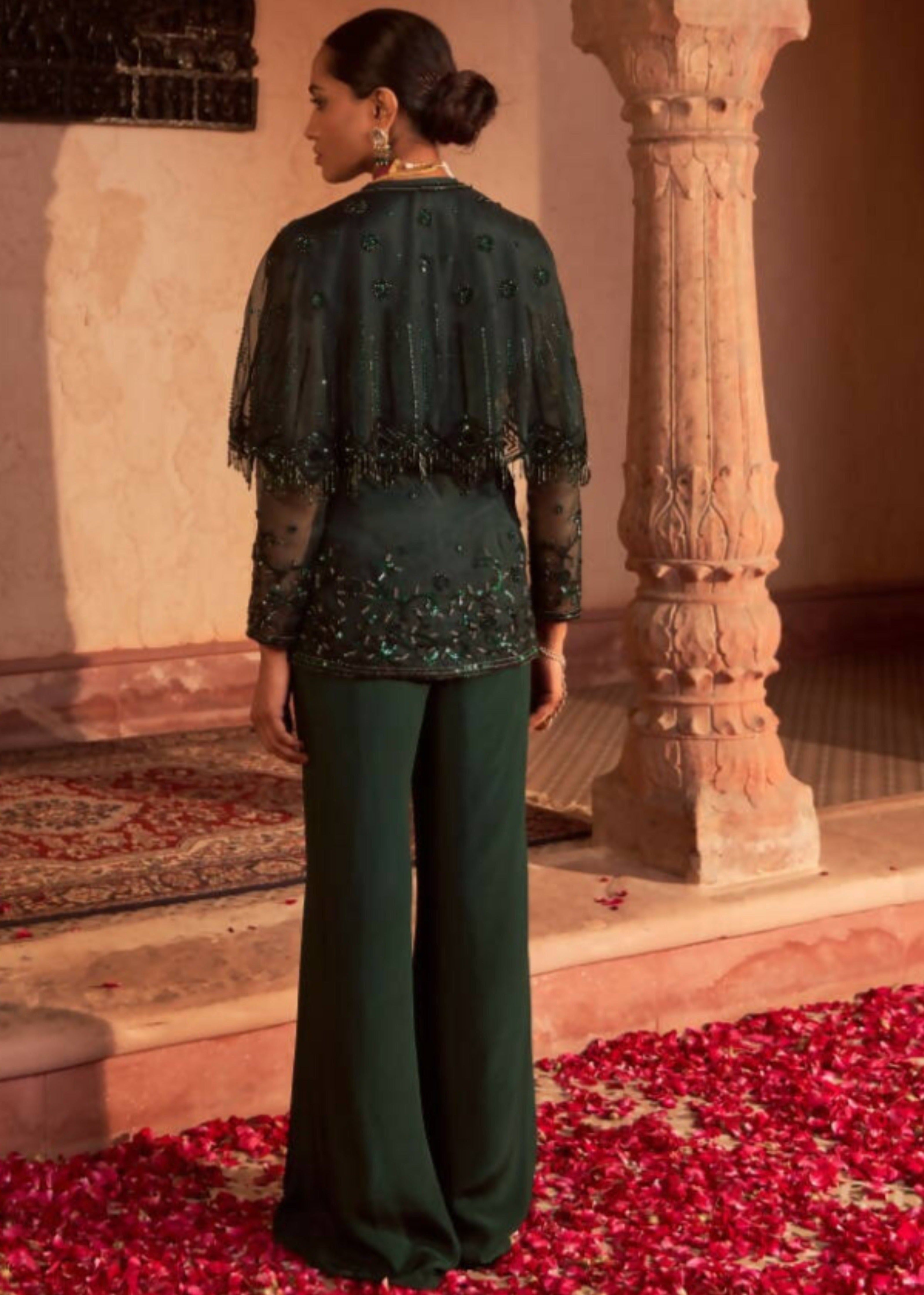 Green Bahu Mela Sharara Set