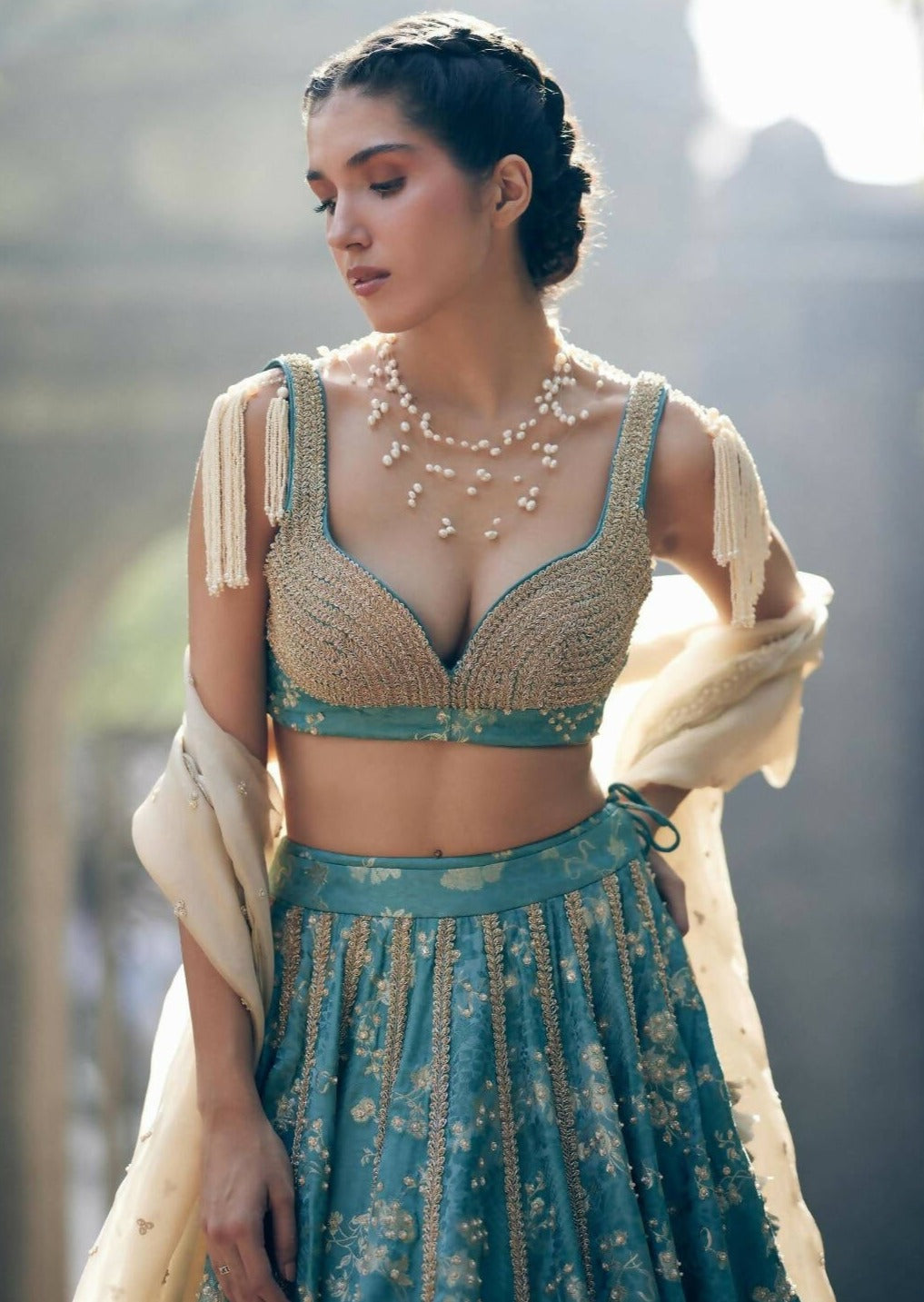 Ice Blue Lehenga Set