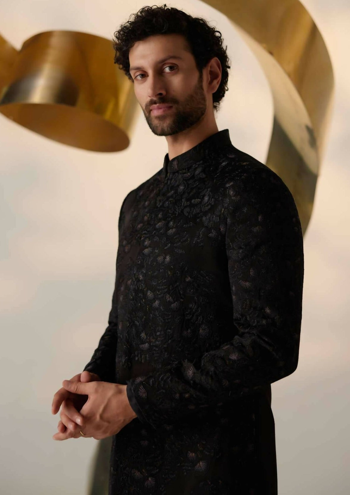 Parisian Night Long Bandhgala Set