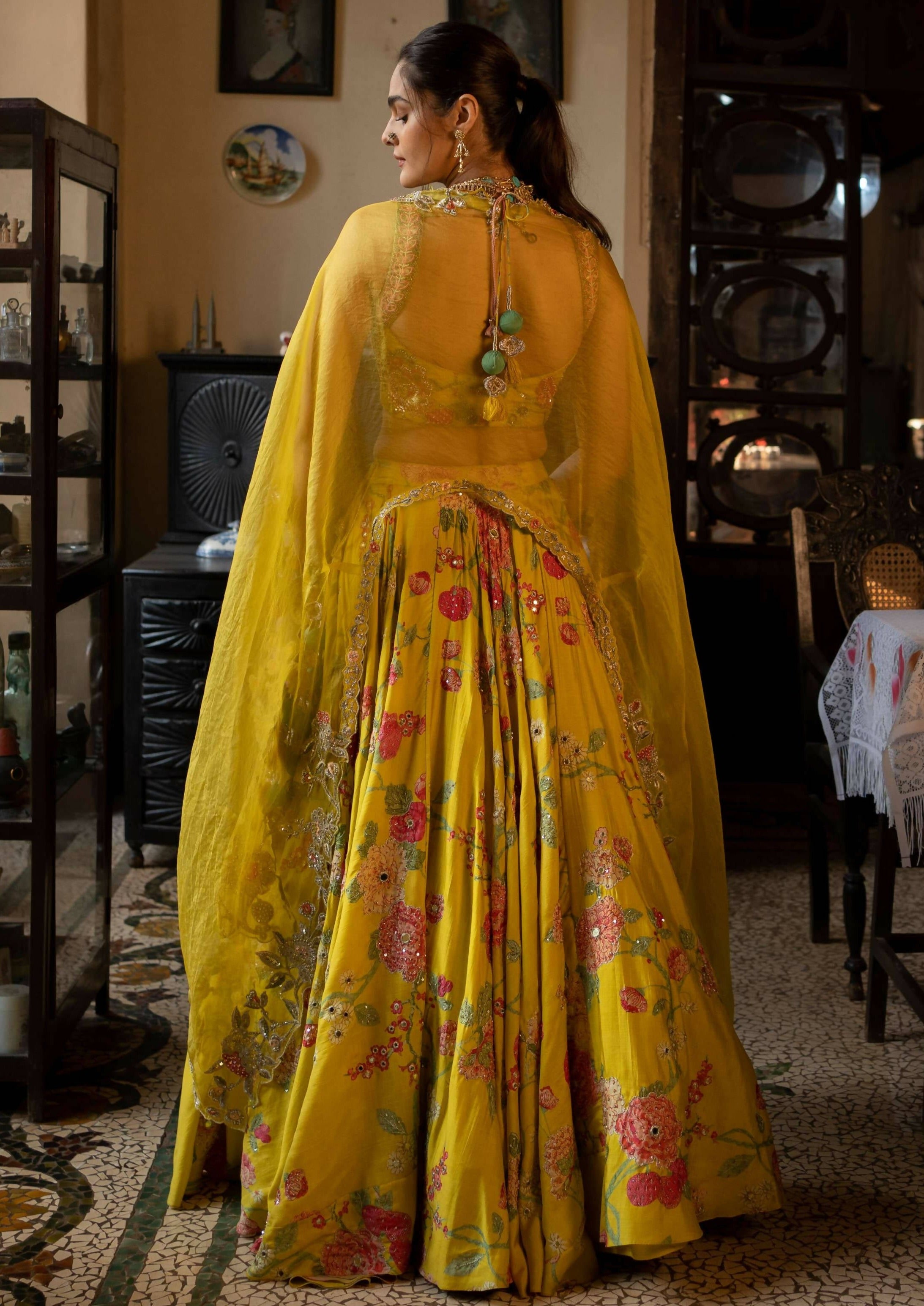 Yellow Multi Floral Lehenga Set
