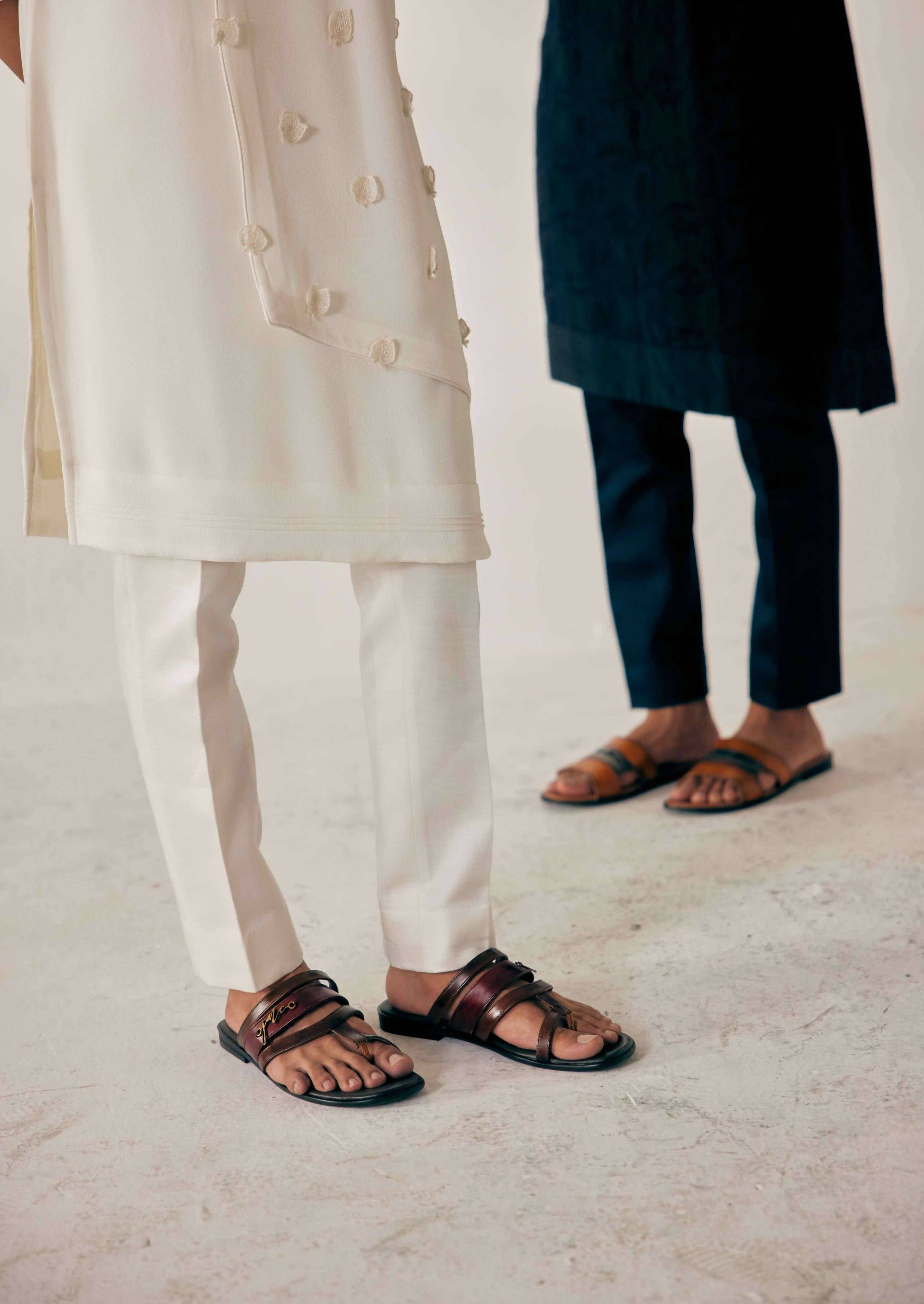 White Applique Kurta Set