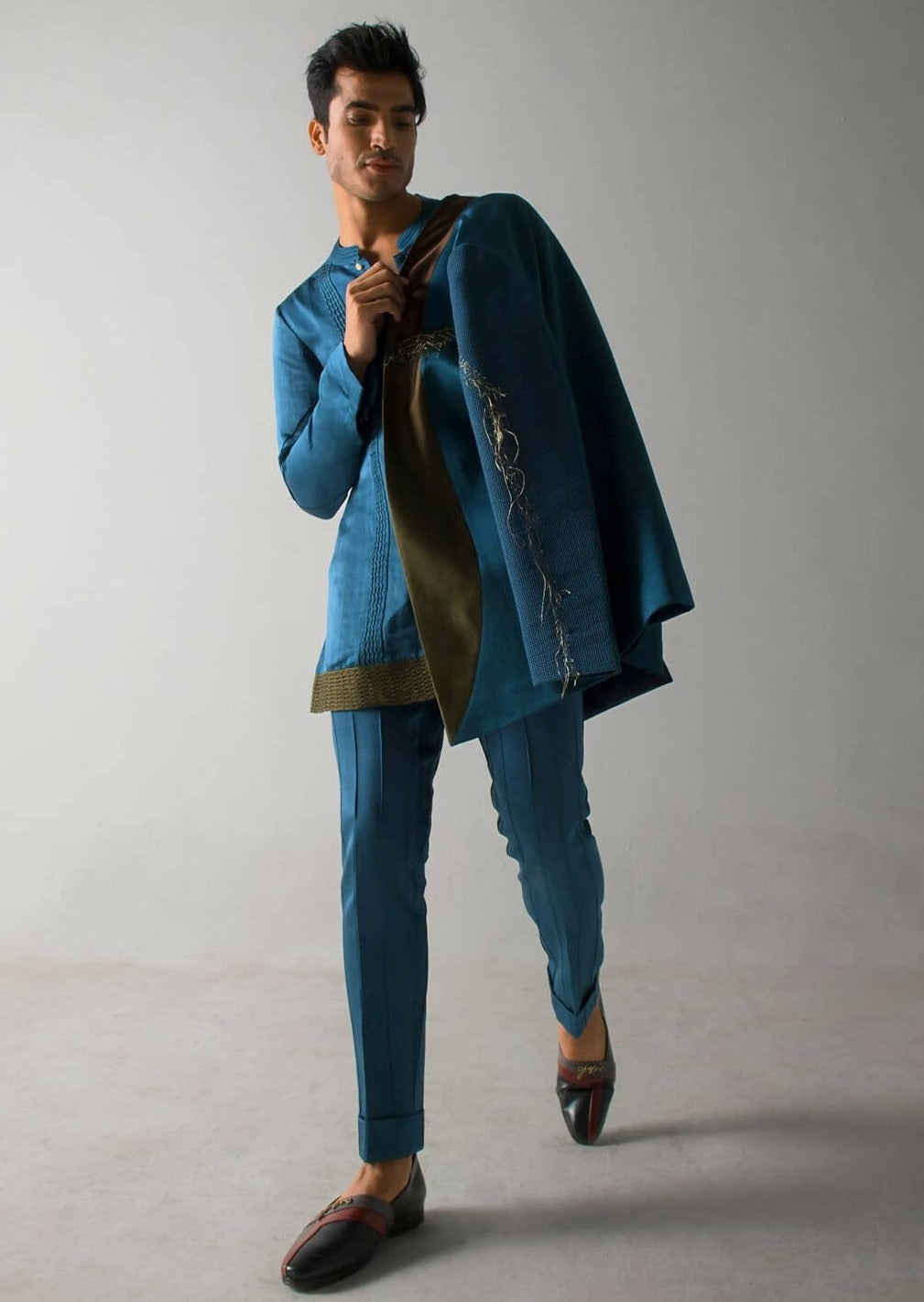 Teal Guitar Blazer Set