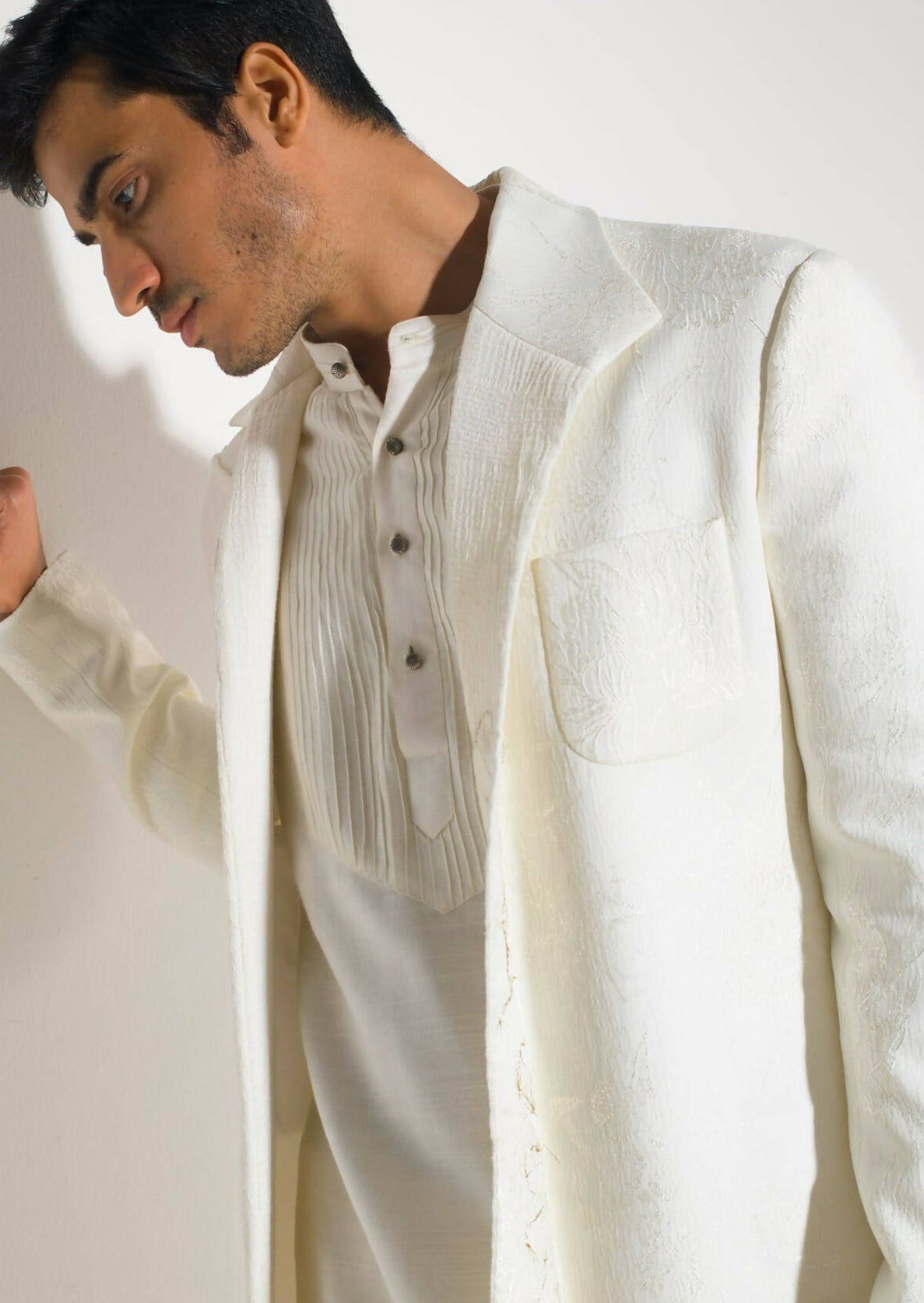 Ivory Textured Overcoat