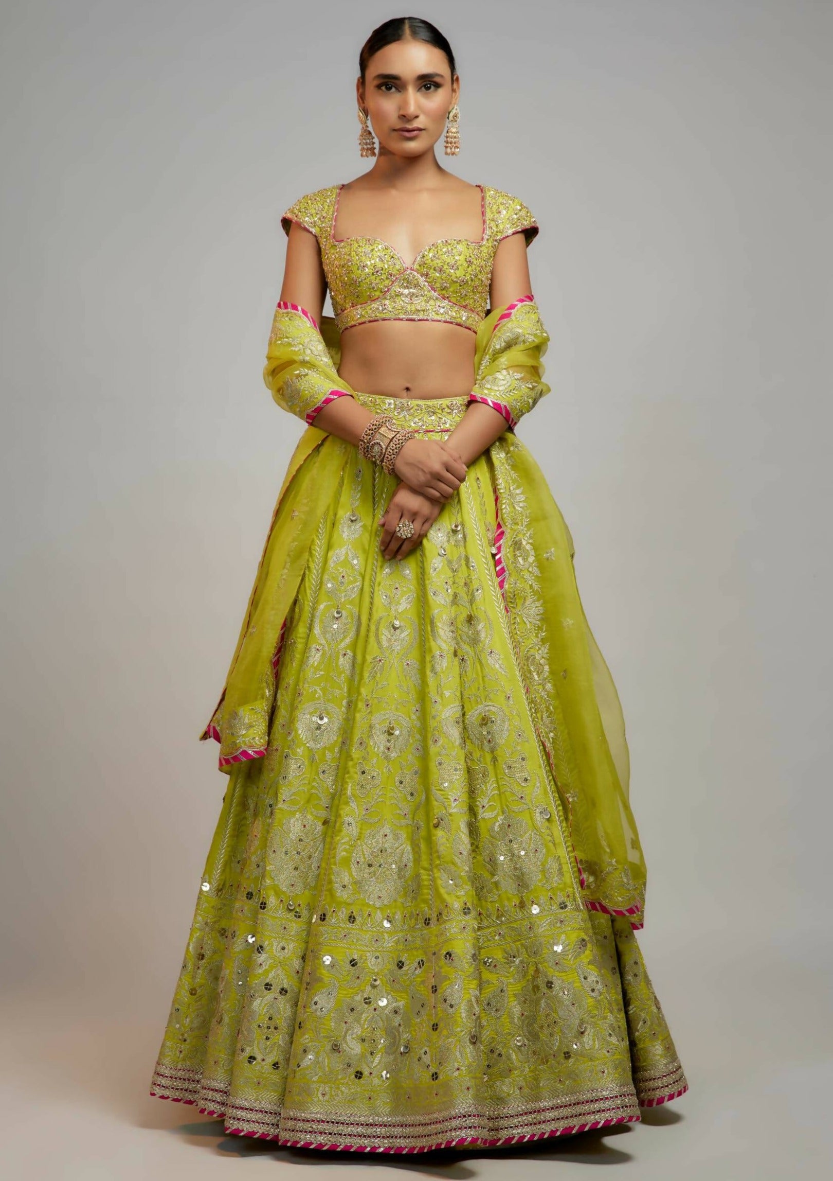 Nayla Lime Green Lehenga Set