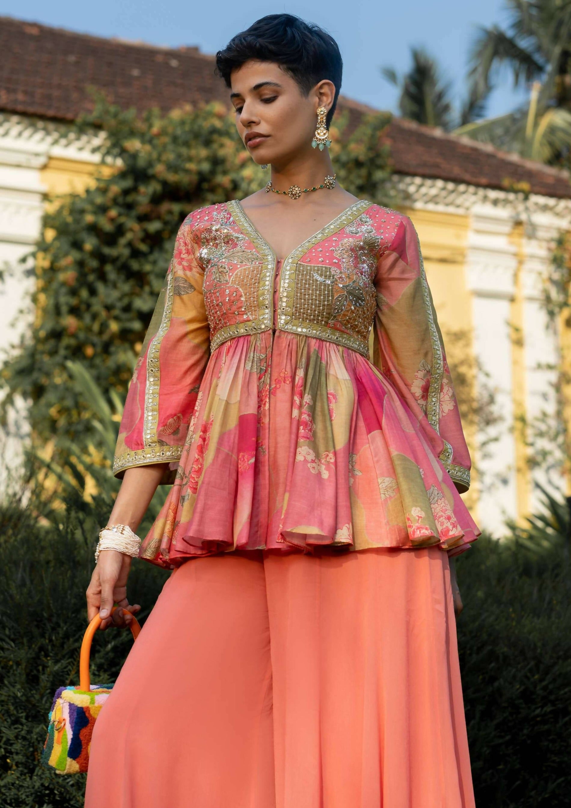 Hint of Blush Naksha Print Peplum Set