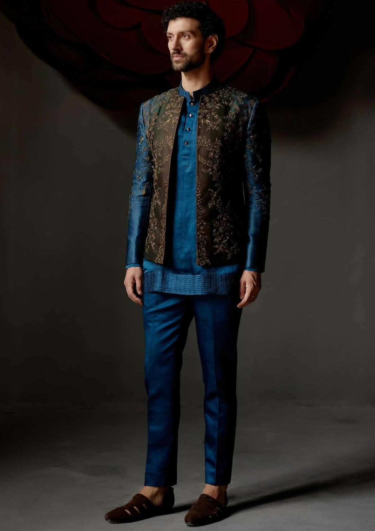 Teal & Brown Short Jacket