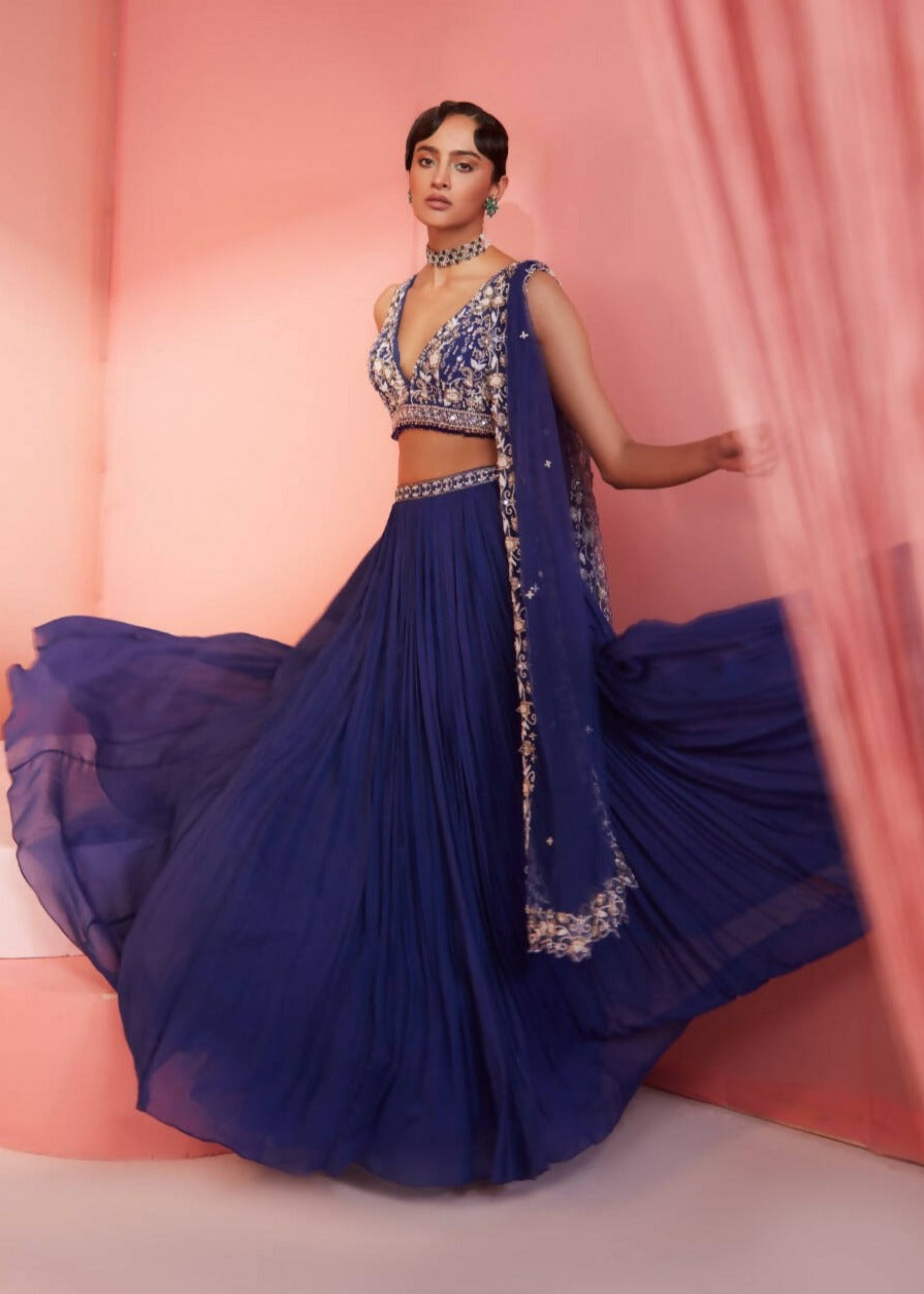 Ink Blue Lehenga
