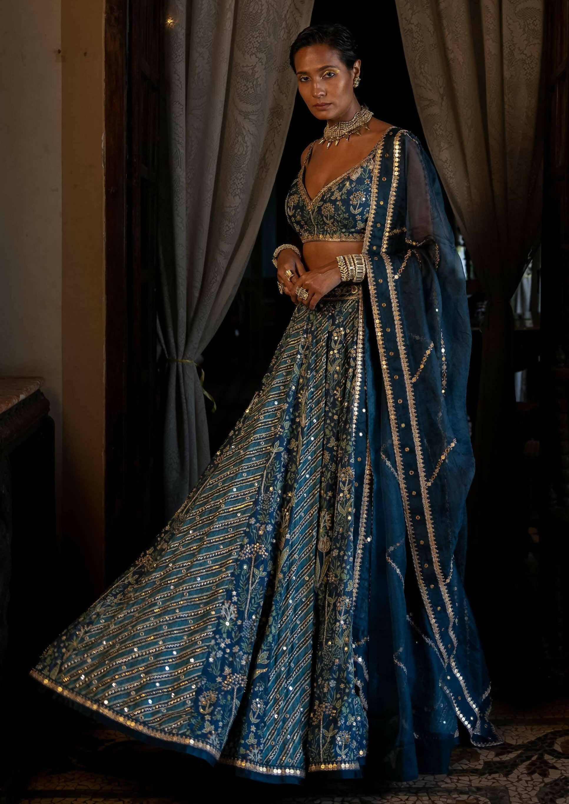 Tropical Multi Print Lehenga Set