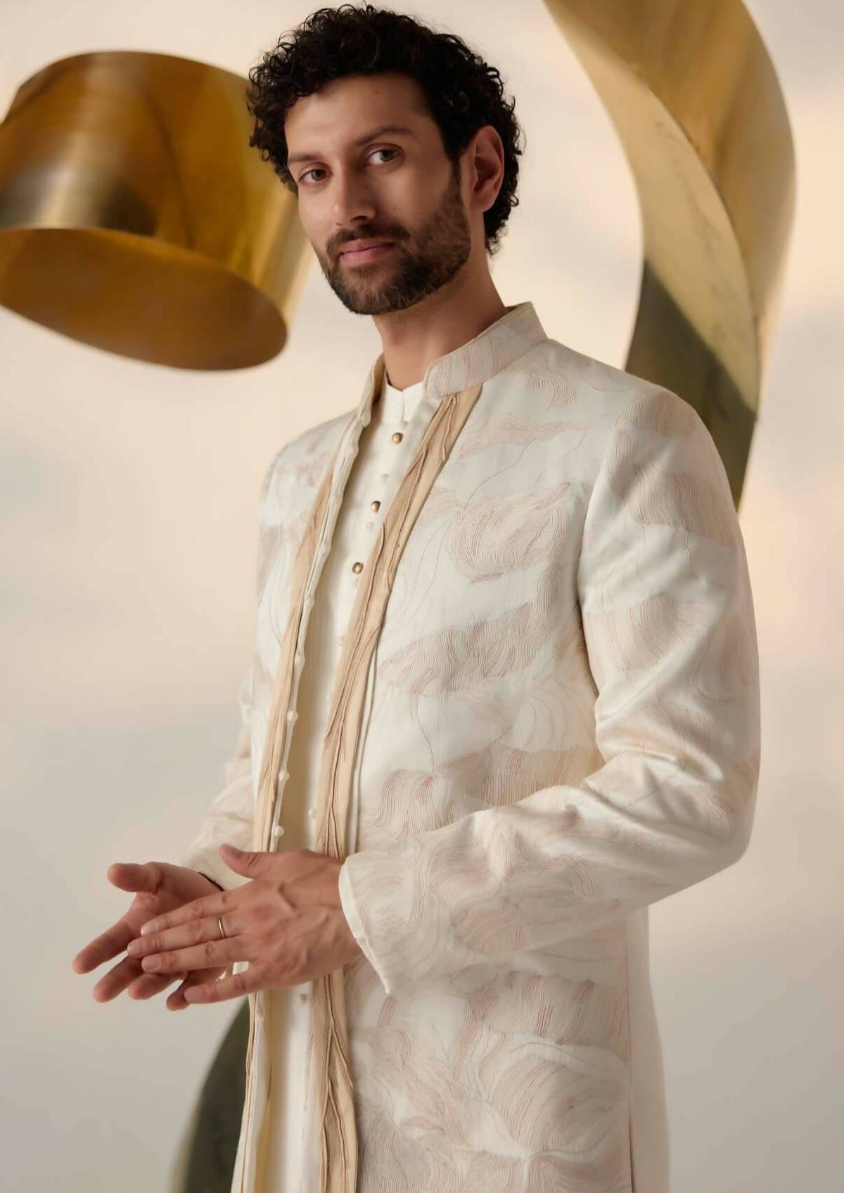 Dreamy Ivory Bandhgala Set