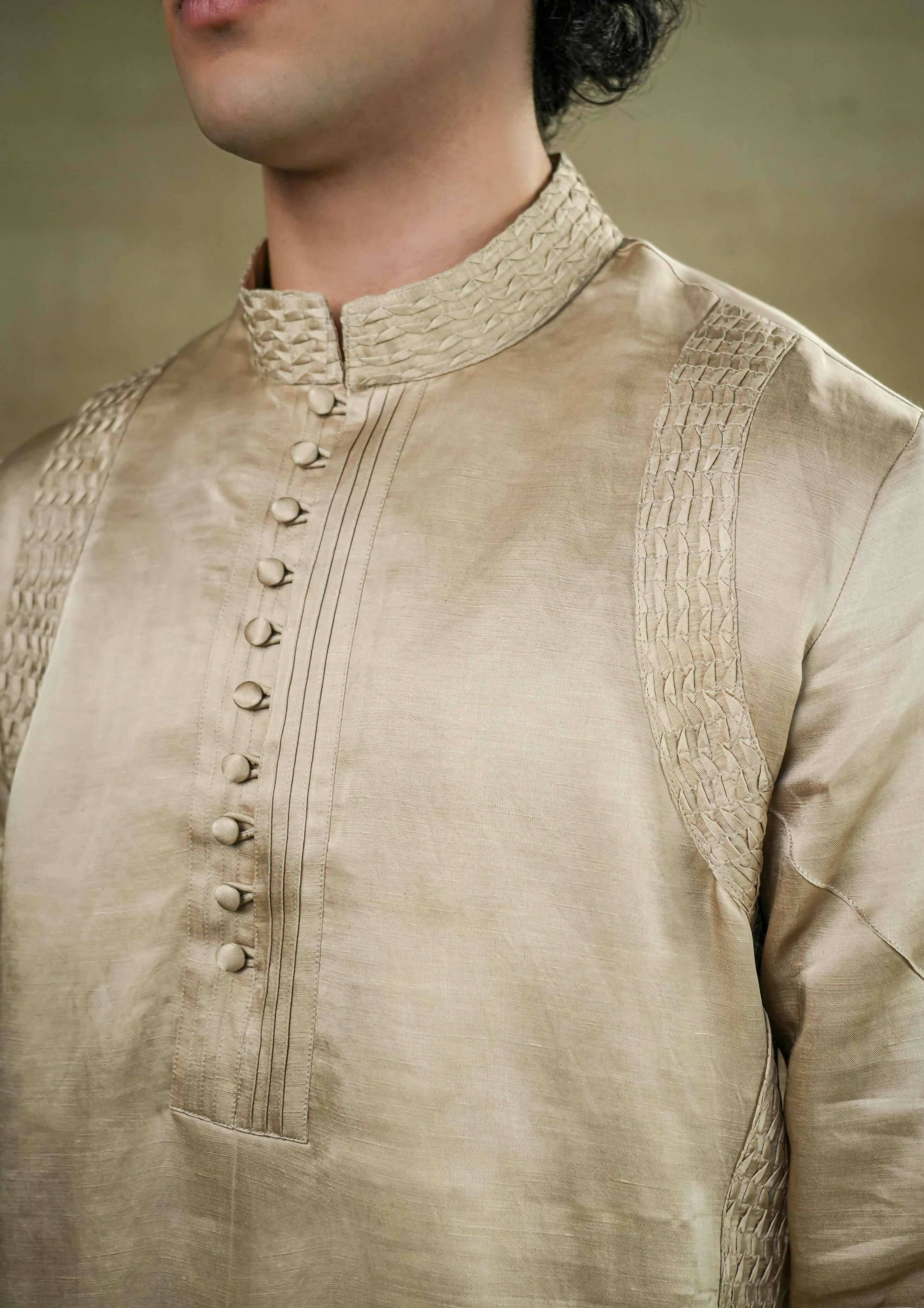 Sand Grey Short Kurta Set
