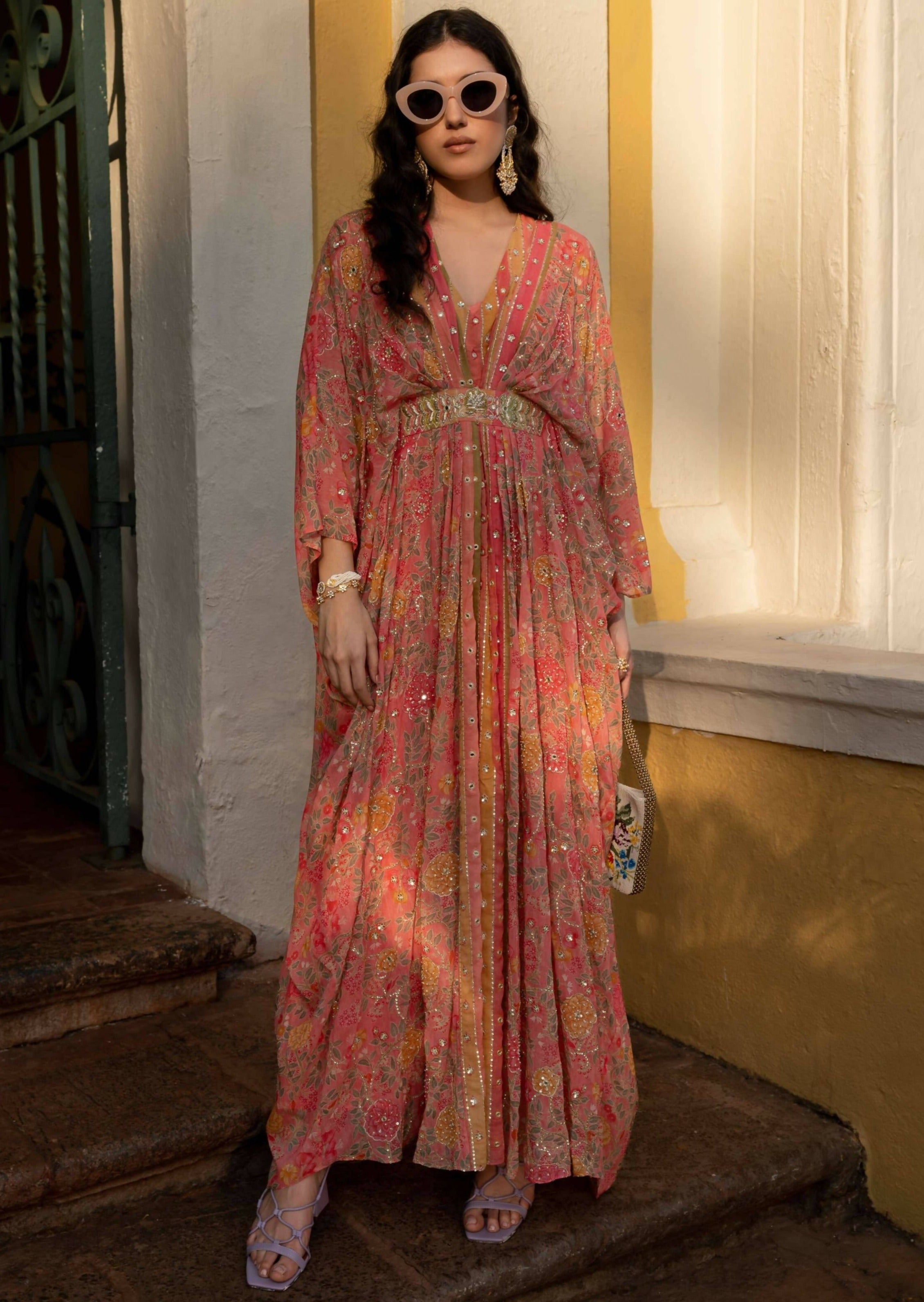 Cherry Blossom Kaftan Set