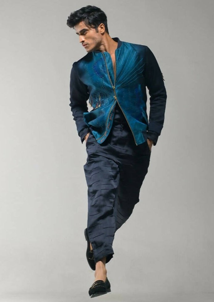 Midnight Blue Bomber Jacket Set