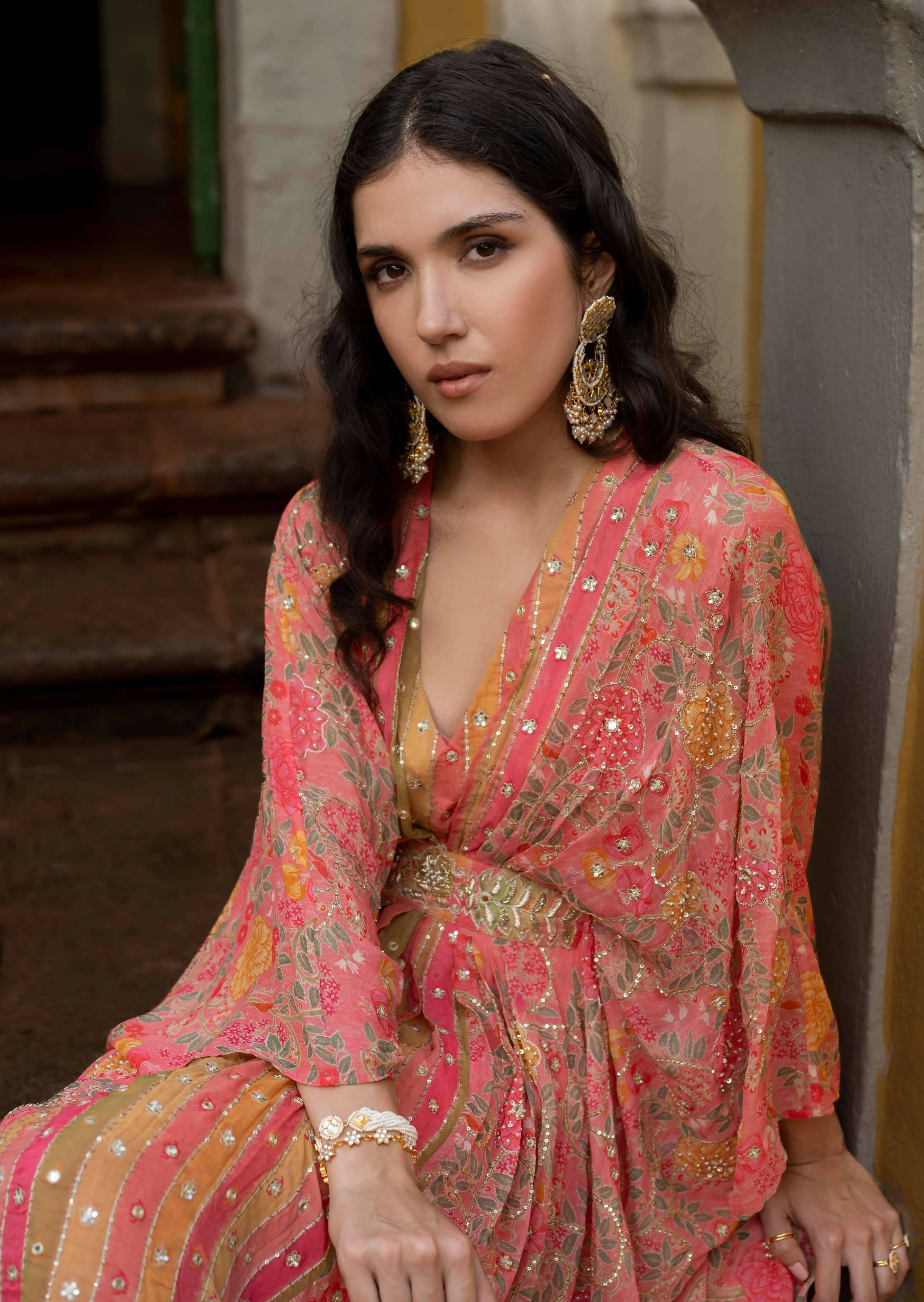 Cherry Blossom Kaftan Set