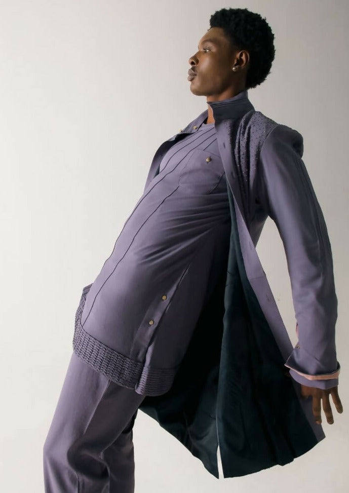 English Purple Overcoat Set