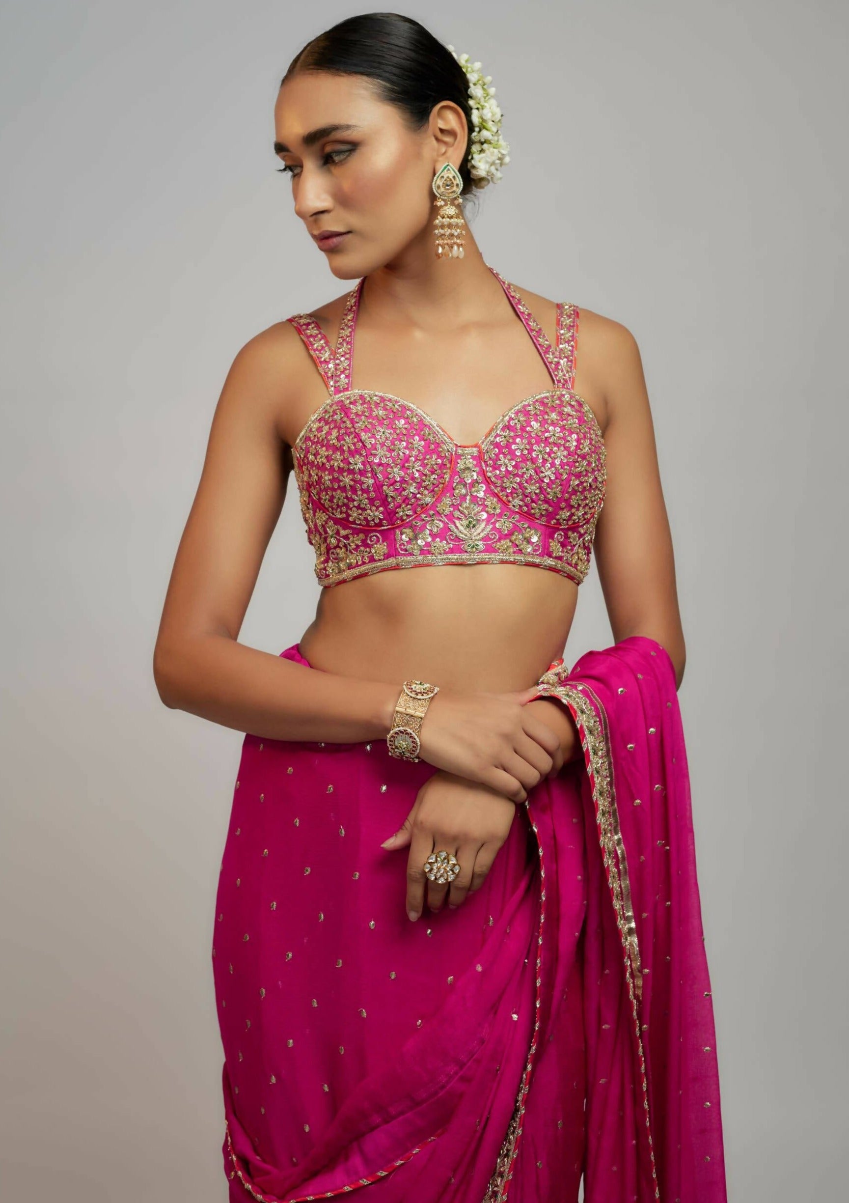 Anupa Rani Pink Sari Set