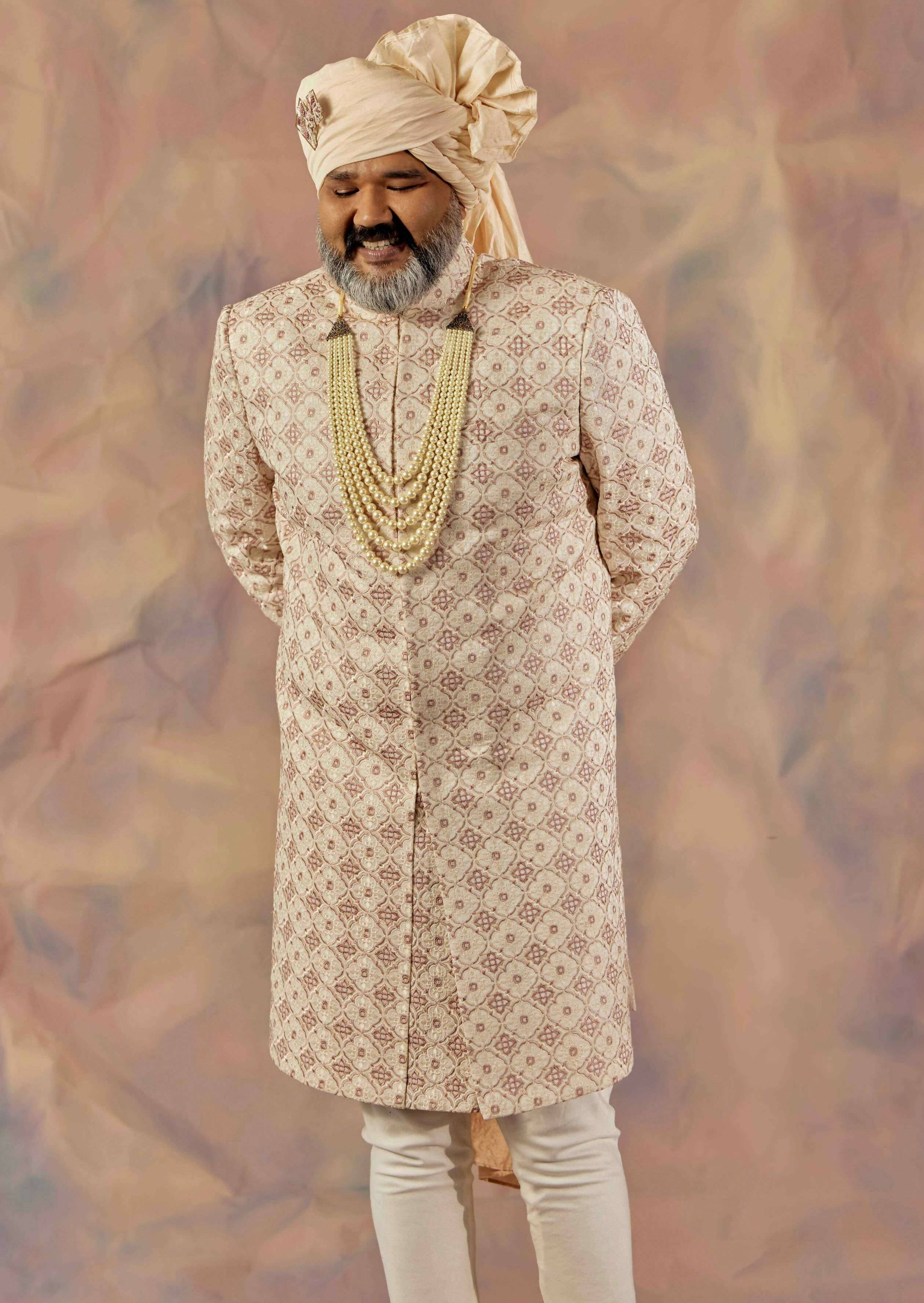 Block Sherwani Set