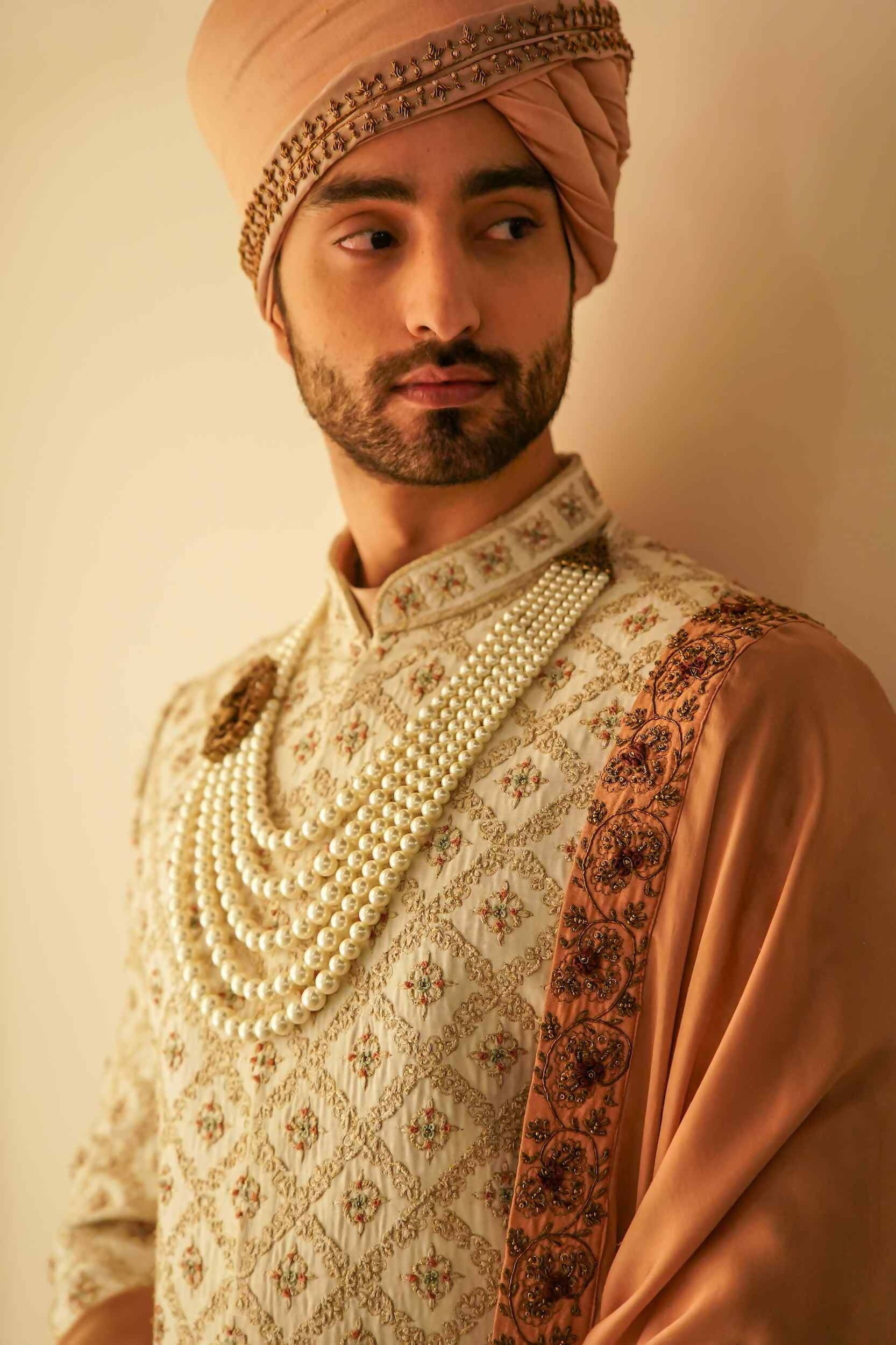 Ivory Tan Sherwani Set