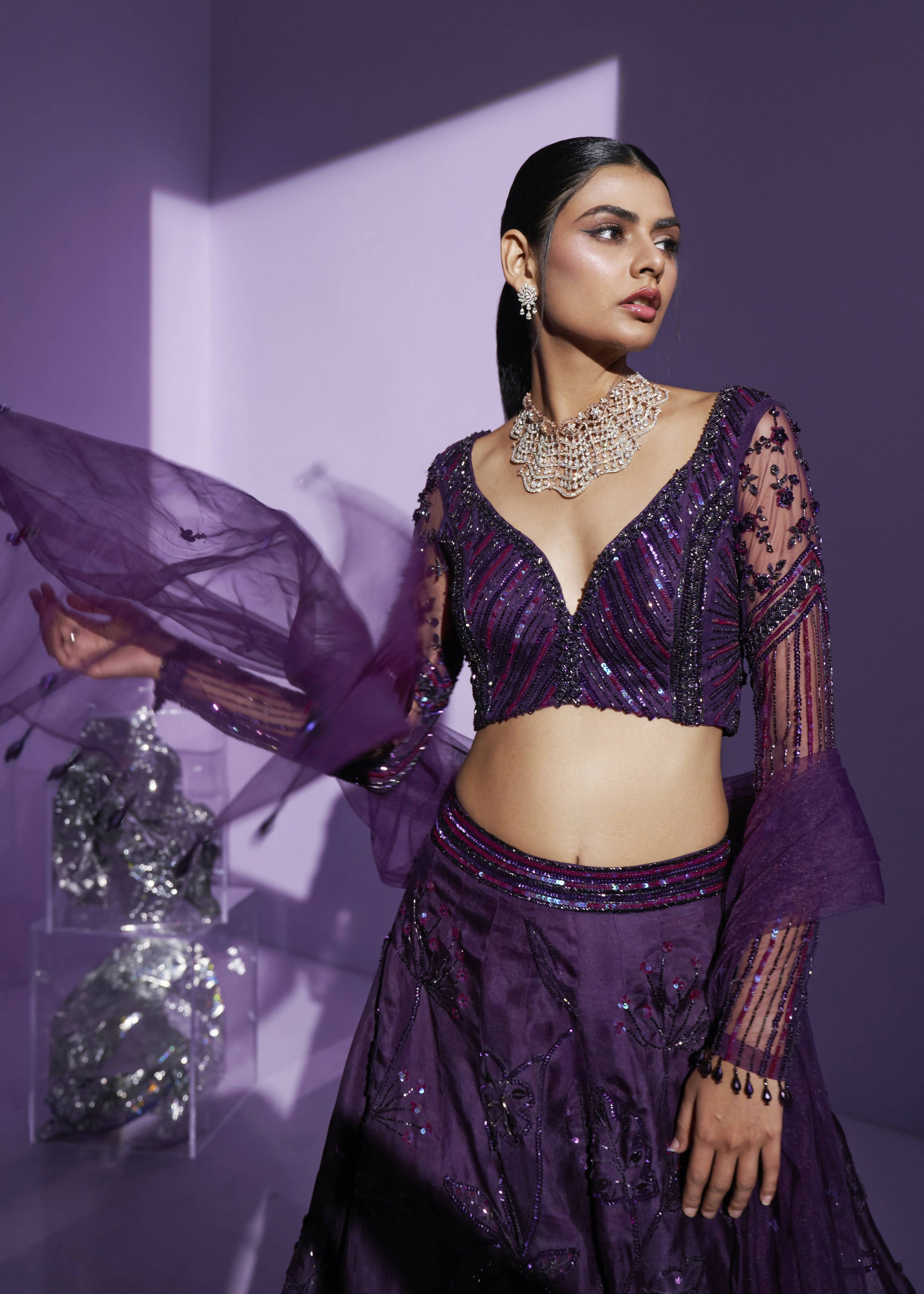 Stellar Purple Lehenga Set