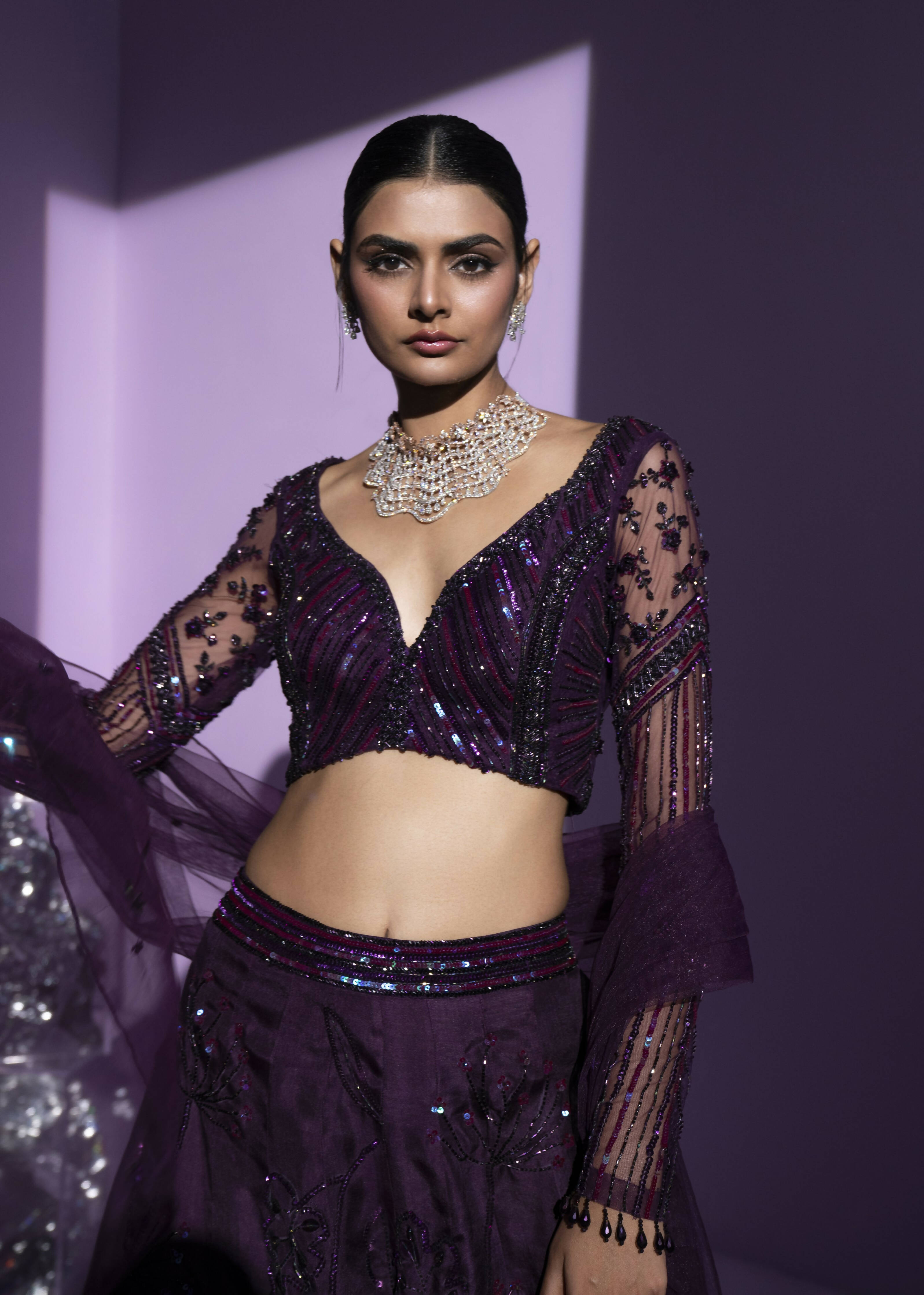 Stellar Purple Lehenga Set