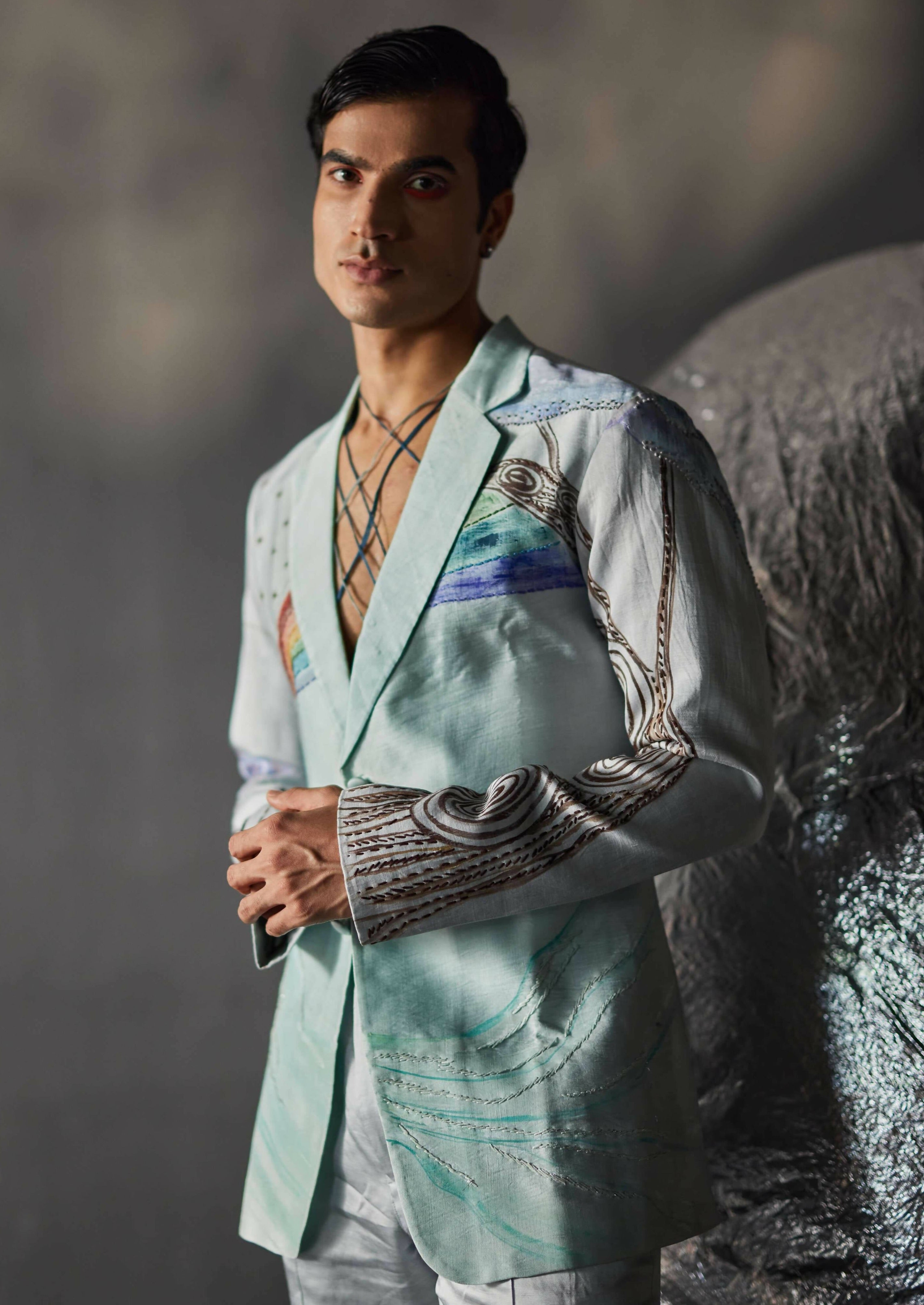 Rainbowed Overshirt Set