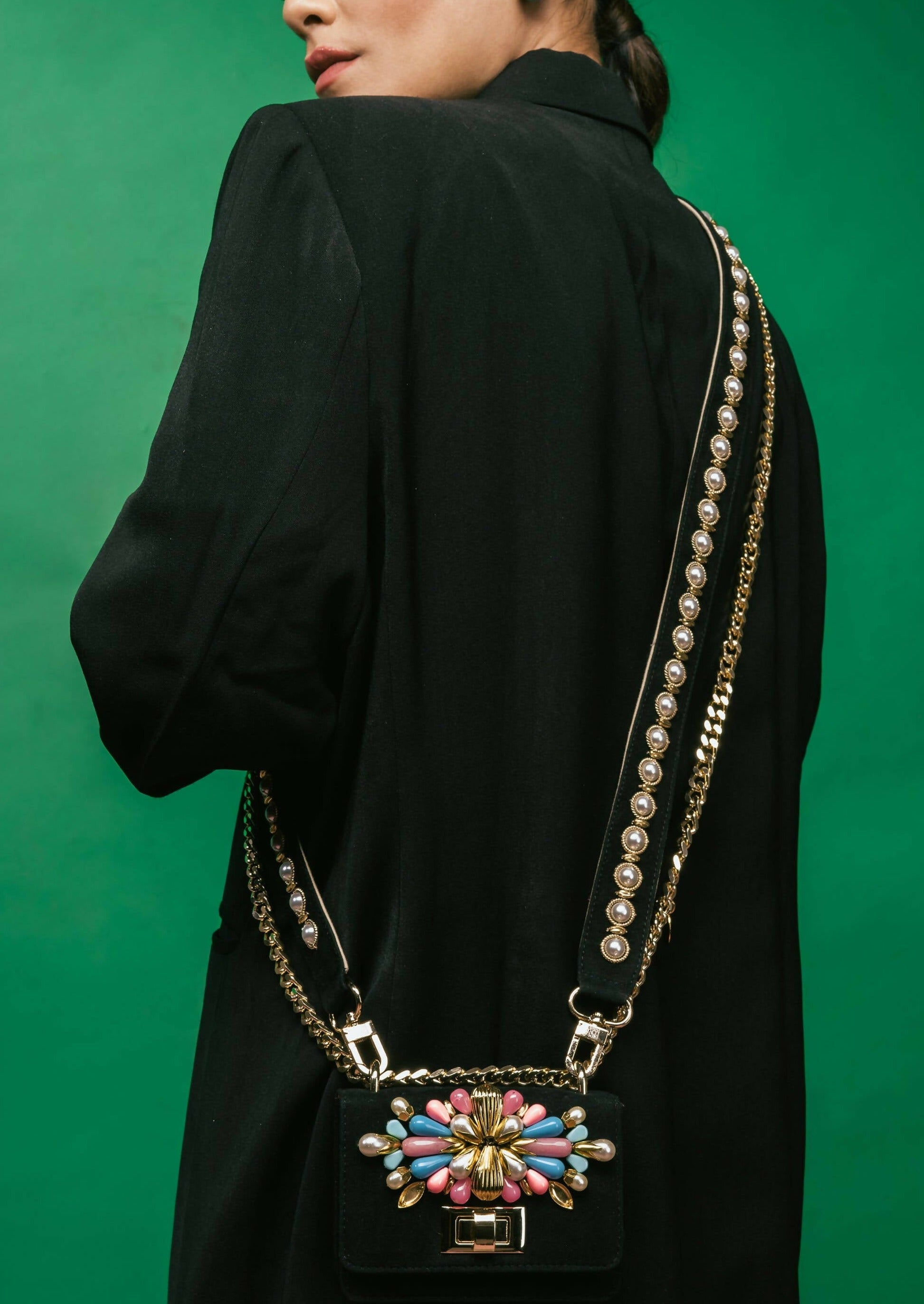 Black Suede Mini Crossbody Purse