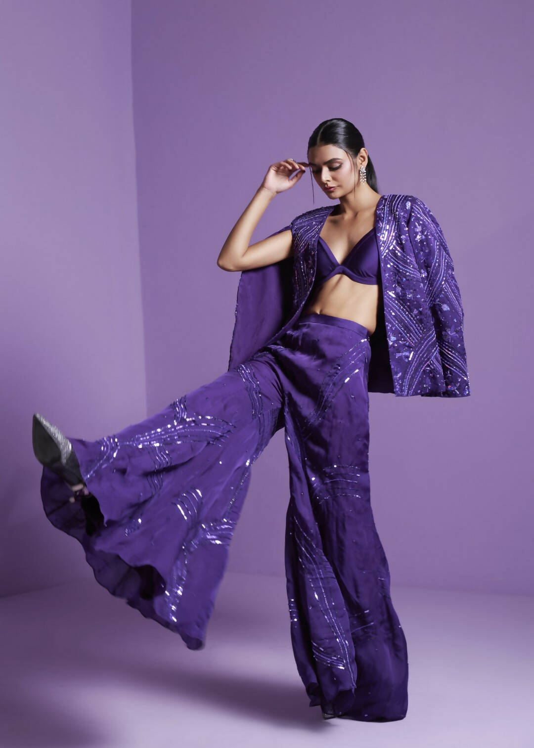 Striking Purple Jacket & Pant Set
