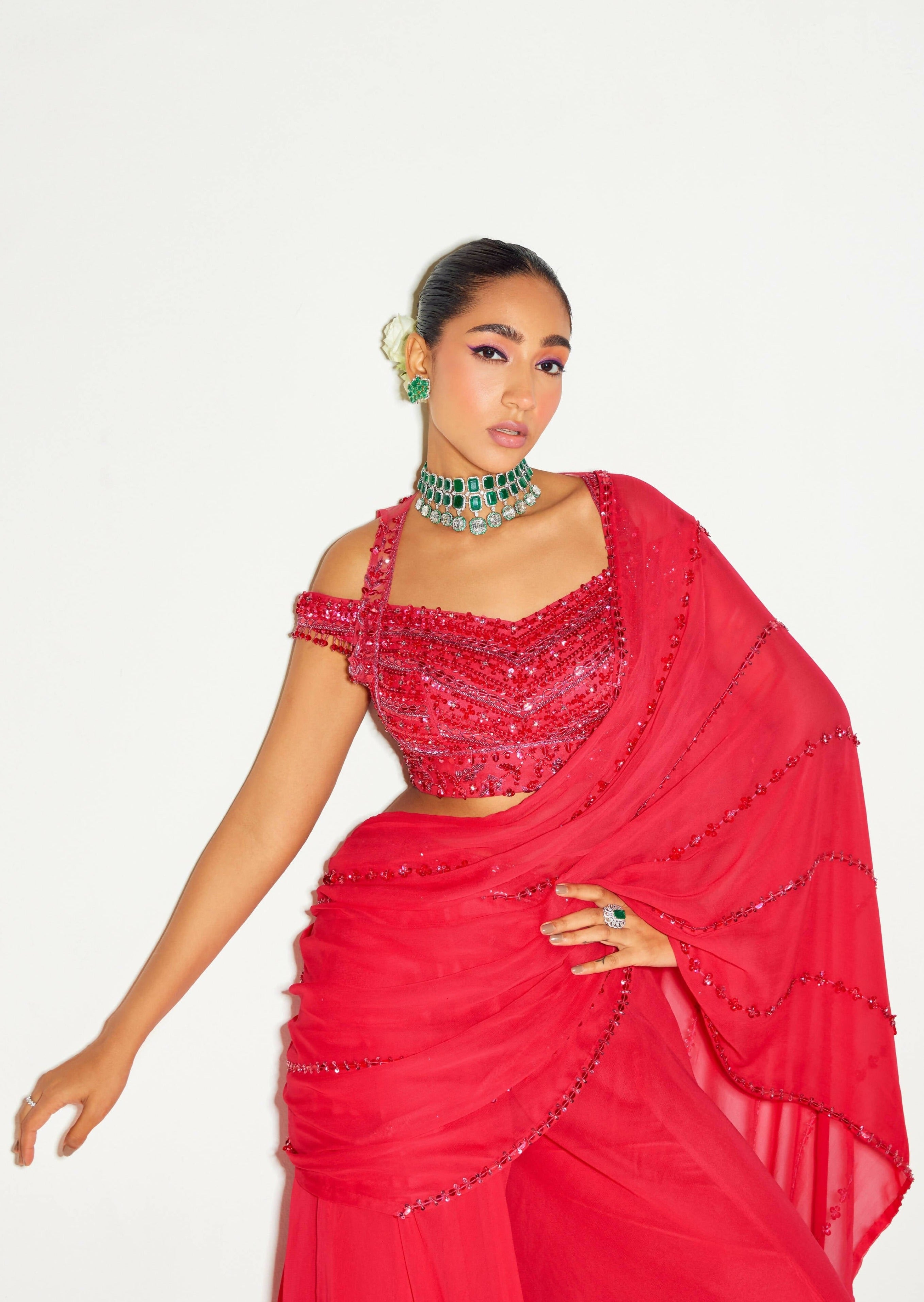 Red Tonal Sari
