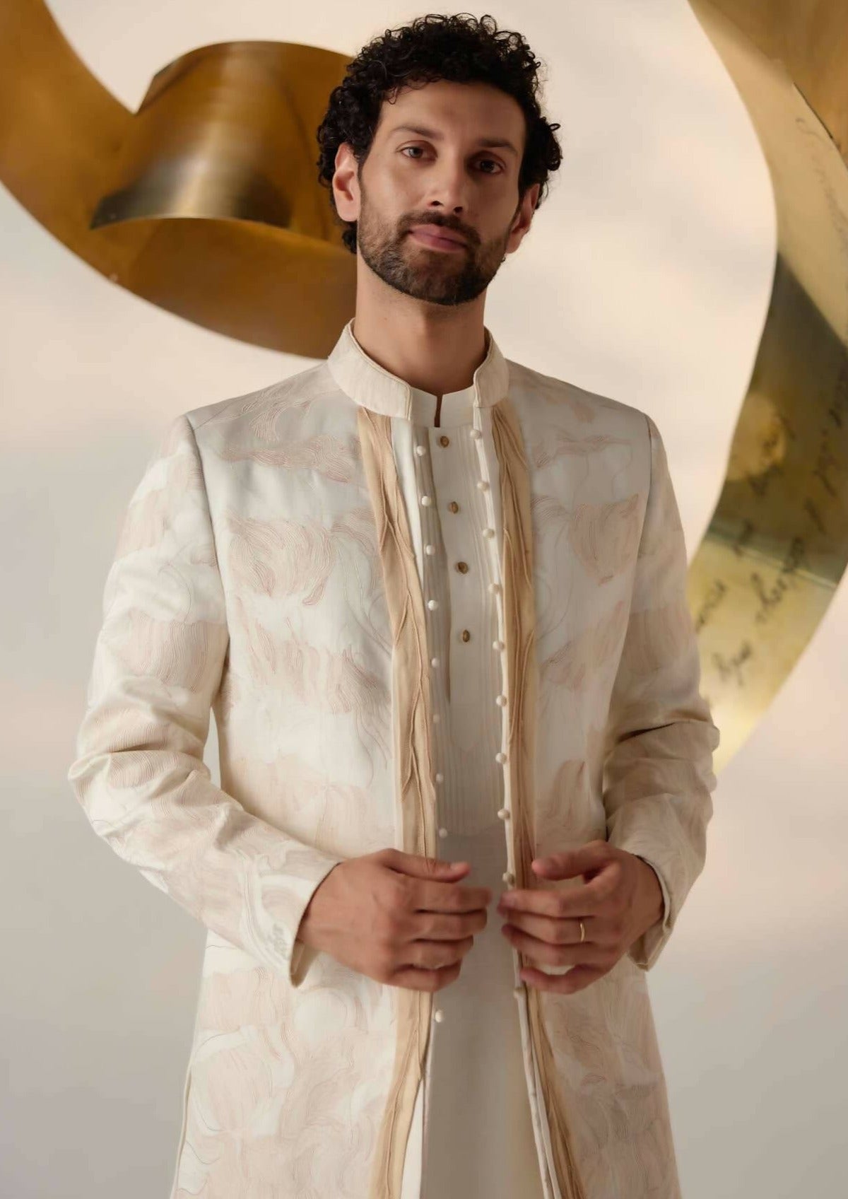 Dreamy Ivory Bandhgala Set