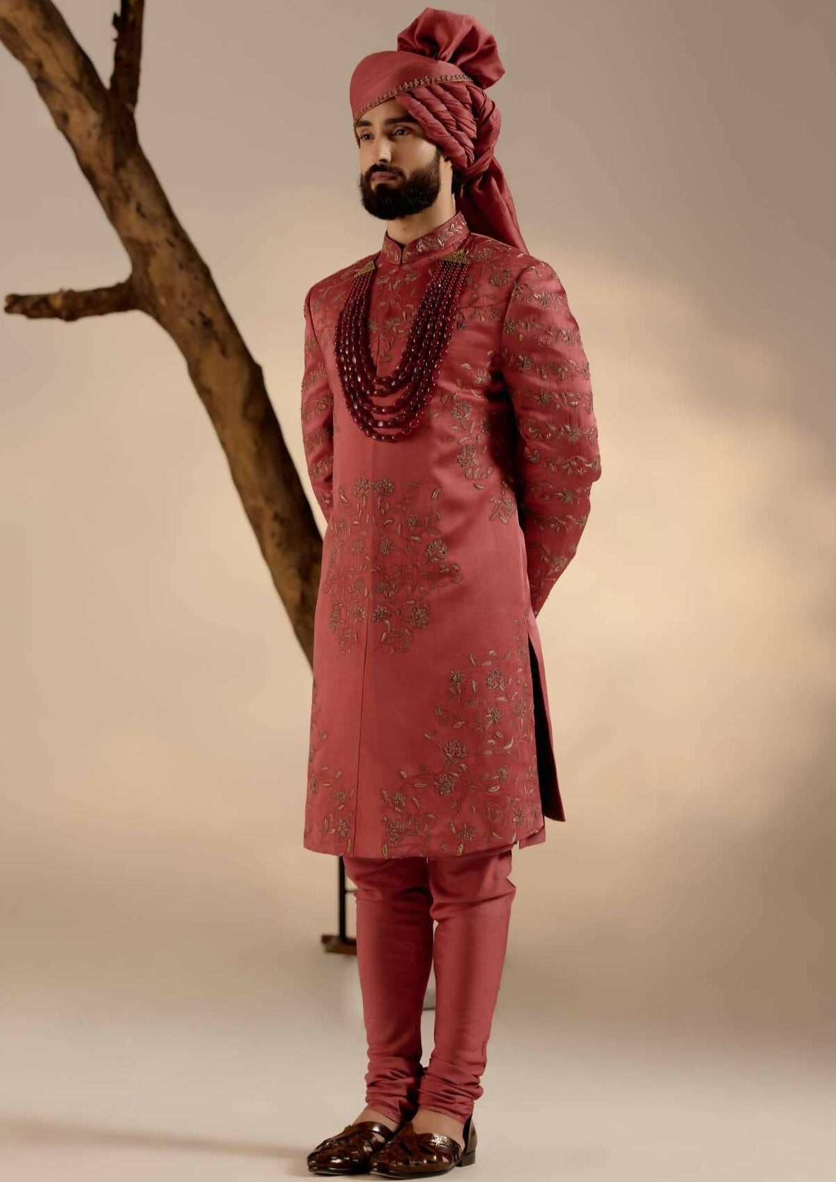 Red Ochre Sherwani Set
