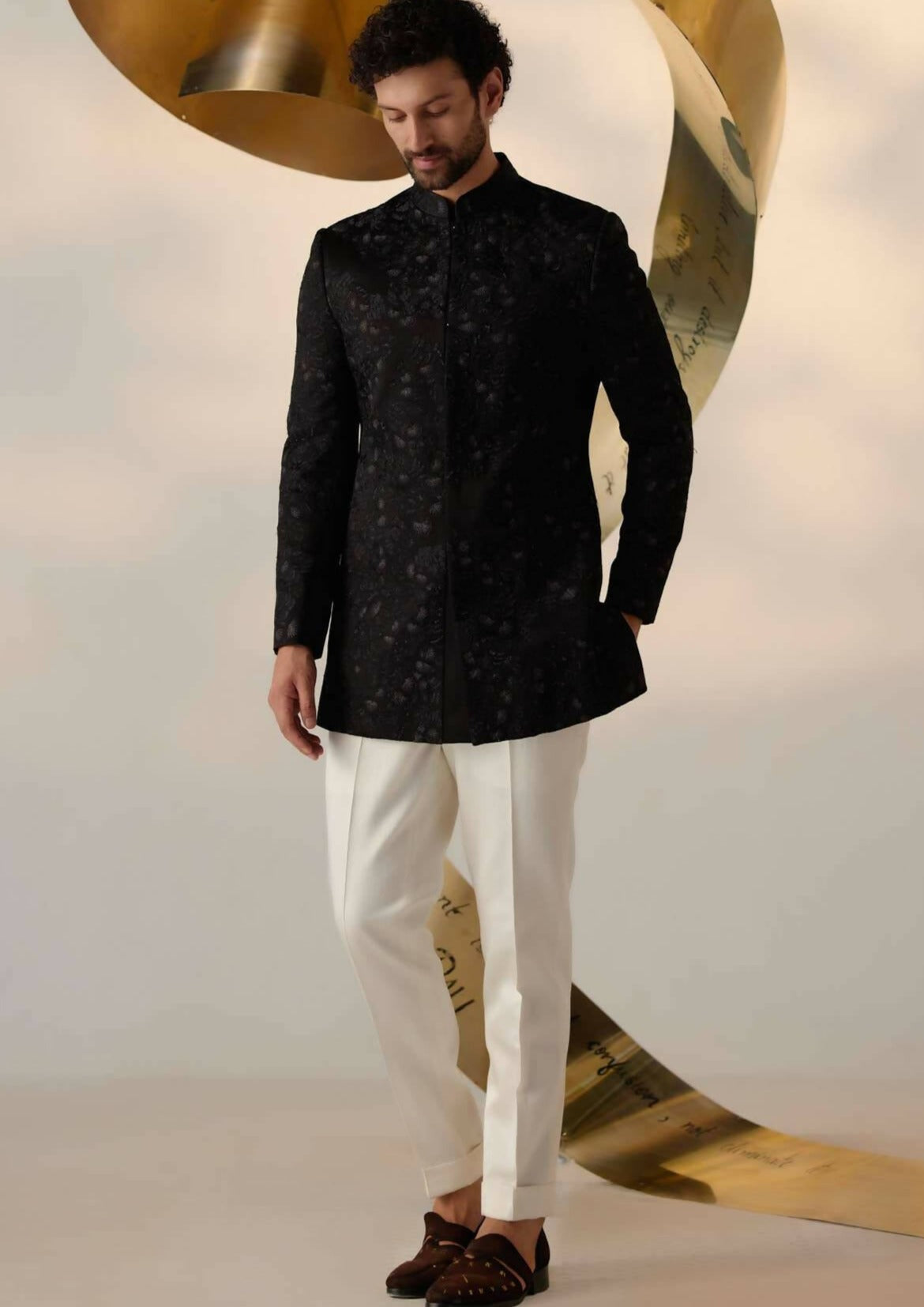 Parisian Night Long Bandhgala Set