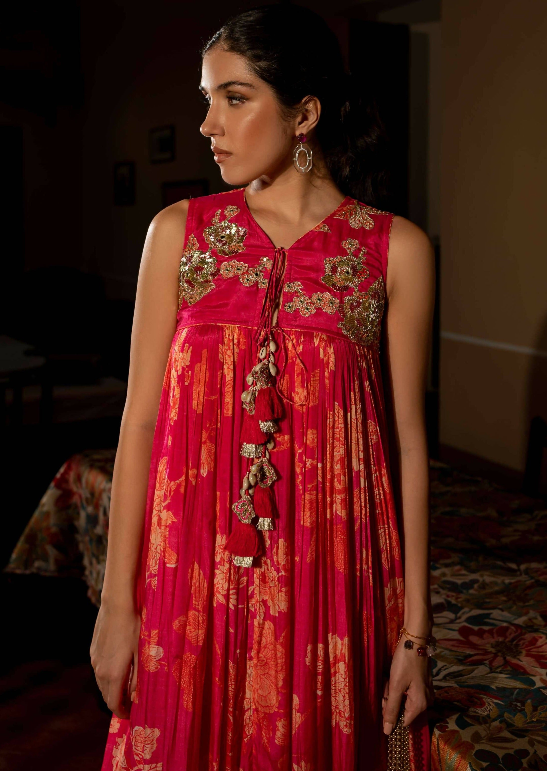 Flourishing Floral Jaal Maxi Dress