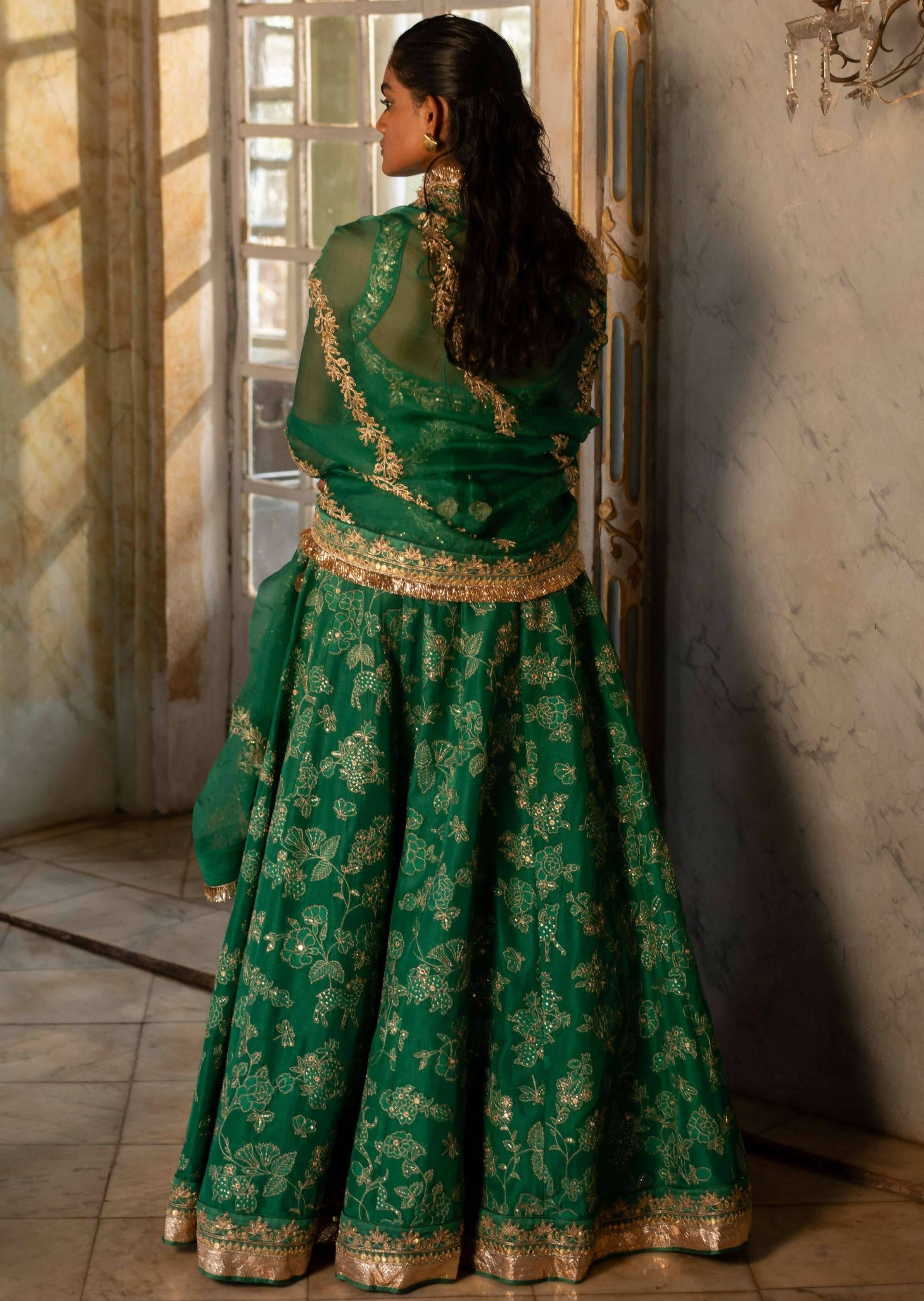 Emerald Green Lehenga Set