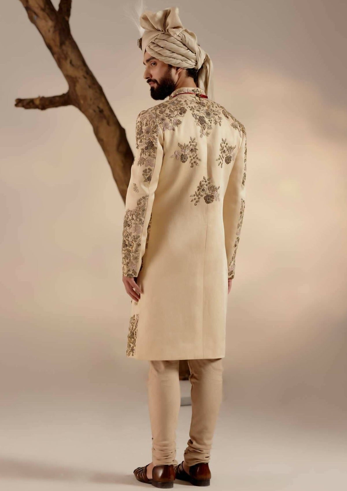 Frosted Almond Sherwani Set