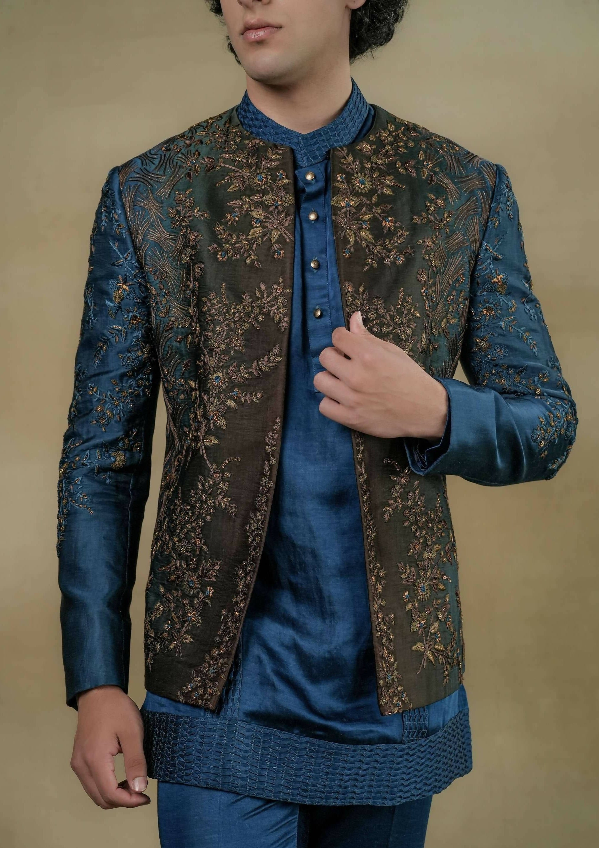 Teal & Brown Short Jacket