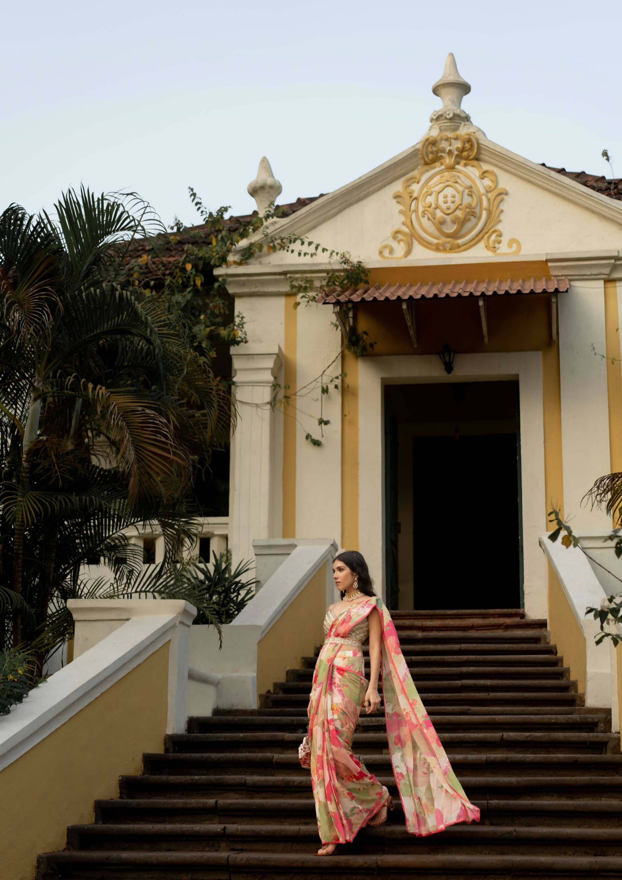 Bloom with Grace Naksha Sari Set