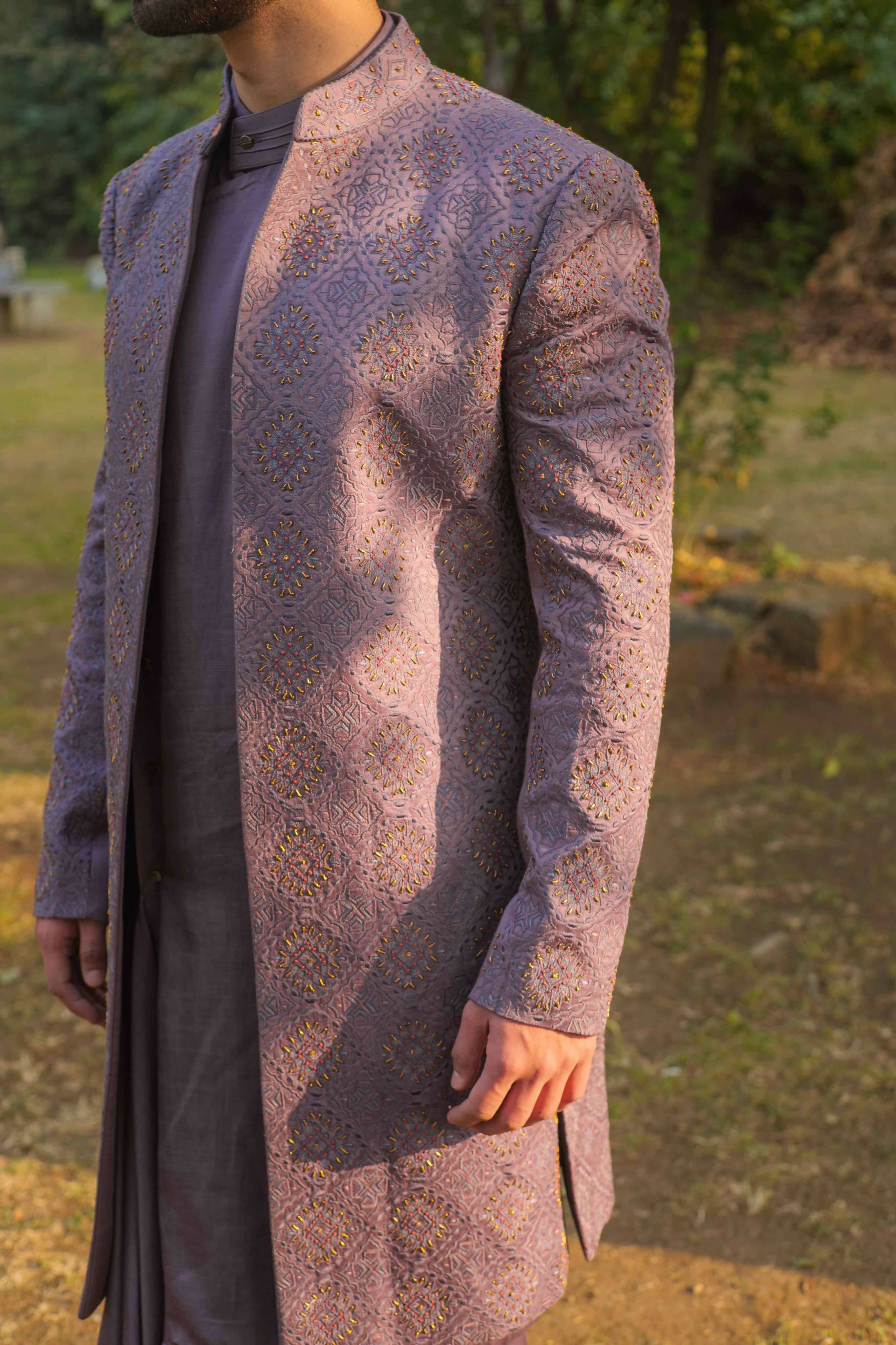 English Purple Contemporary Jacket Sets