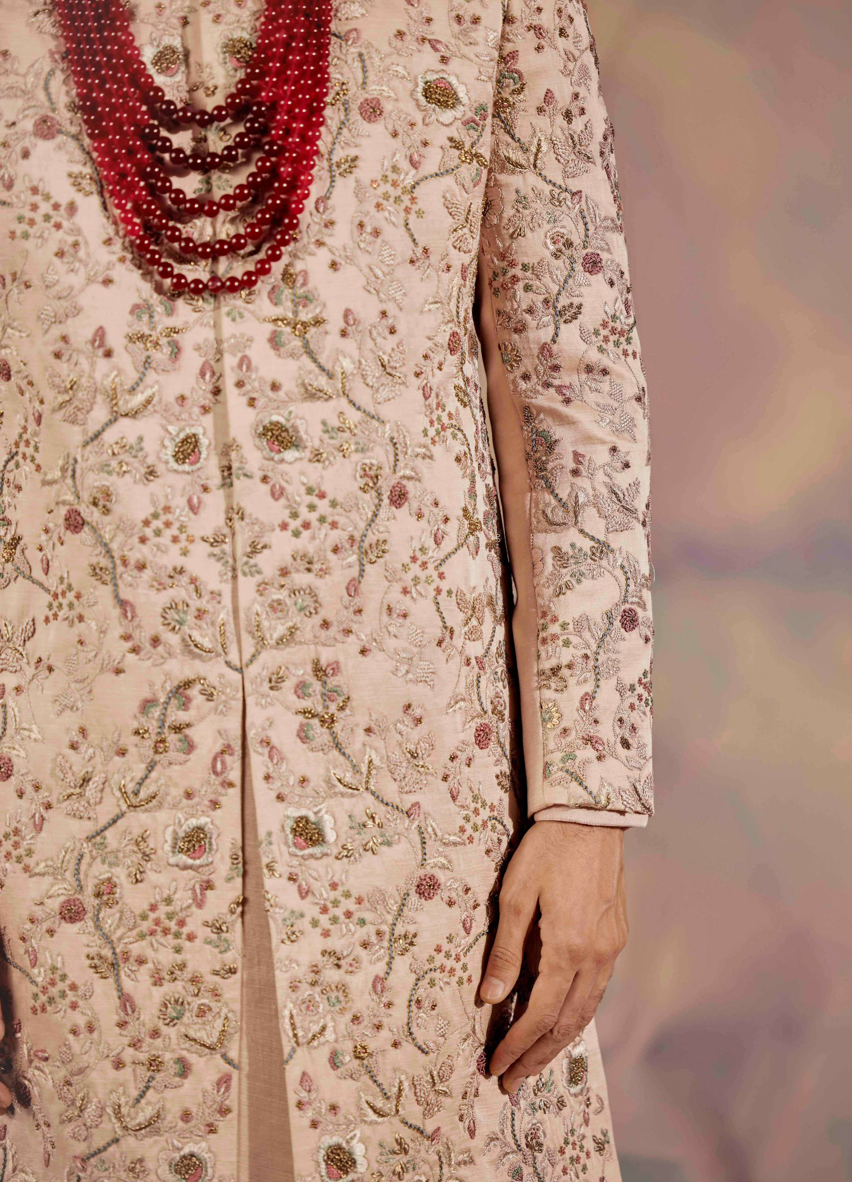 Blush Pink Sherwani Set