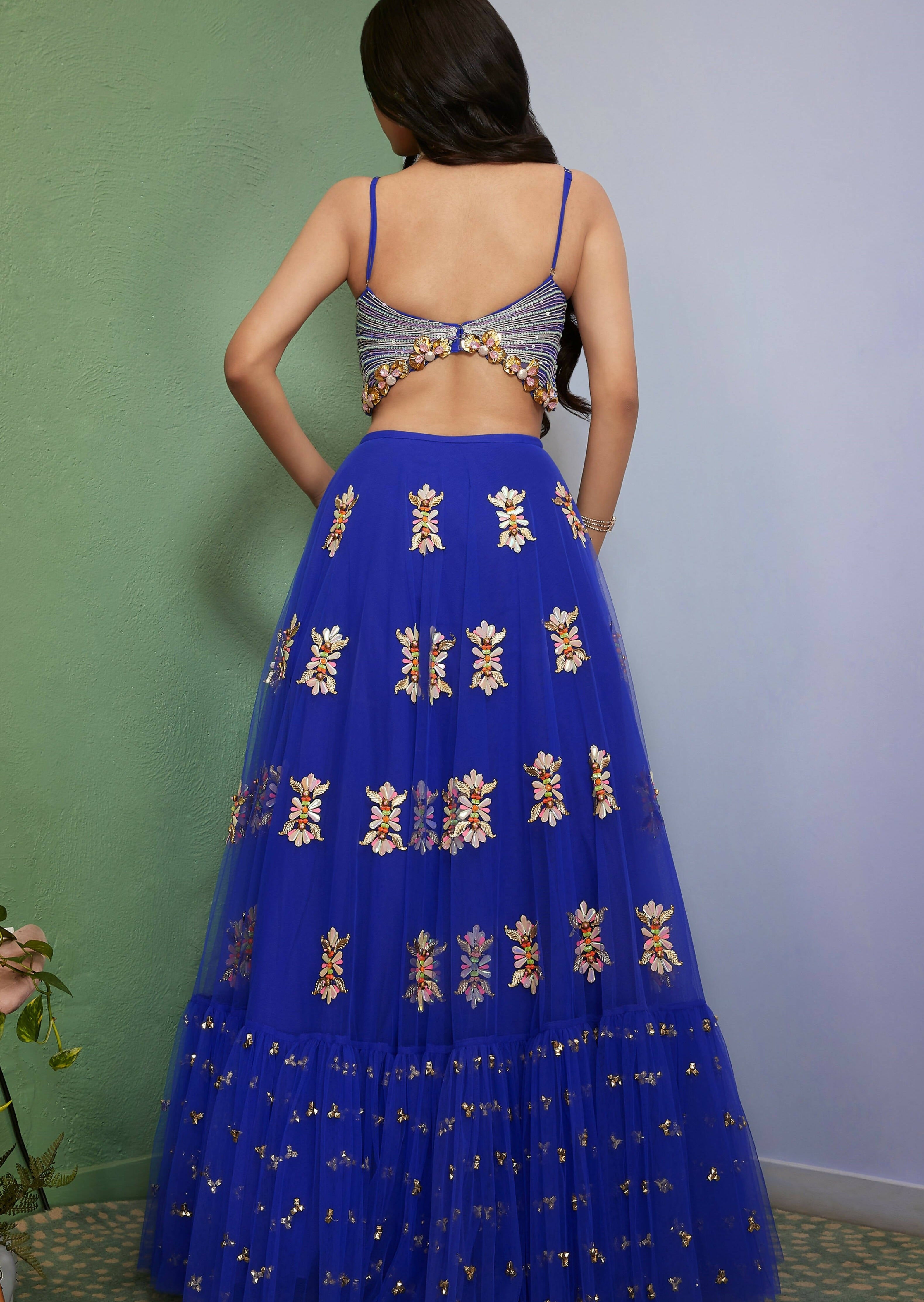 Artworq: Blue Embellished Full Lehenga Set