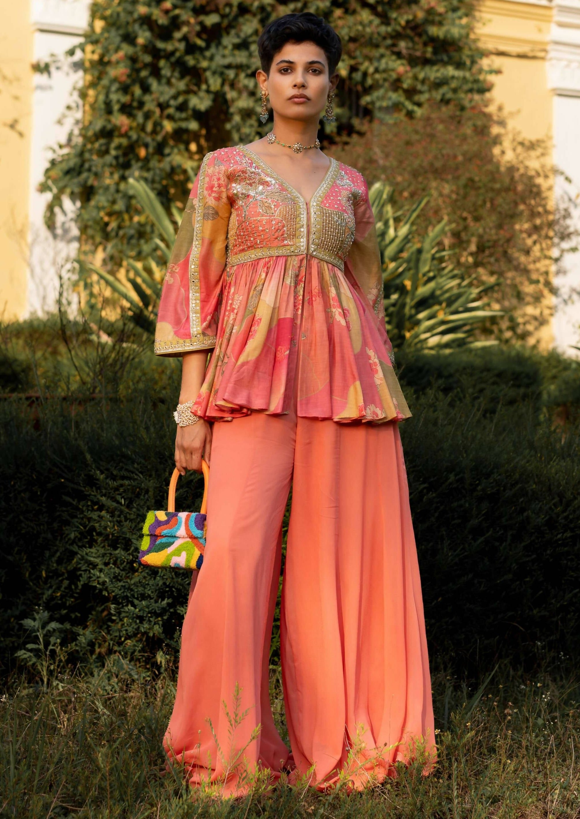 Hint of Blush Naksha Print Peplum Set