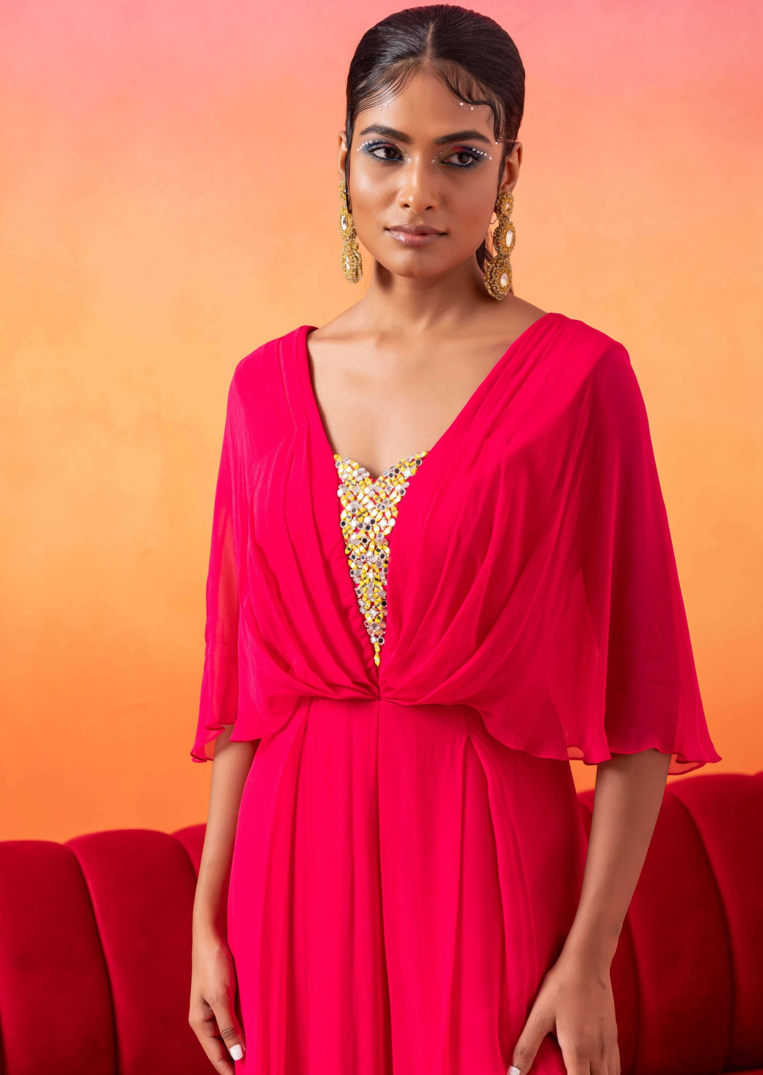 Barbie Pink Pre-Draped Jumpsuit