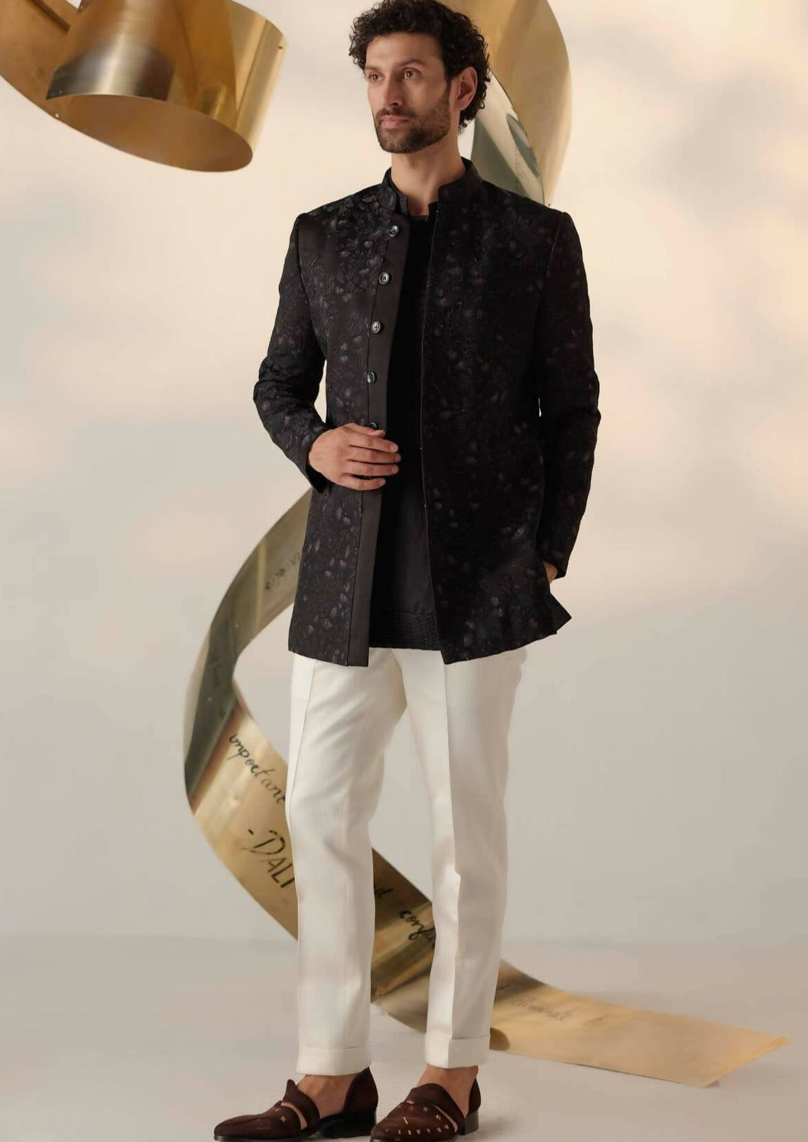 Parisian Night Long Bandhgala Set