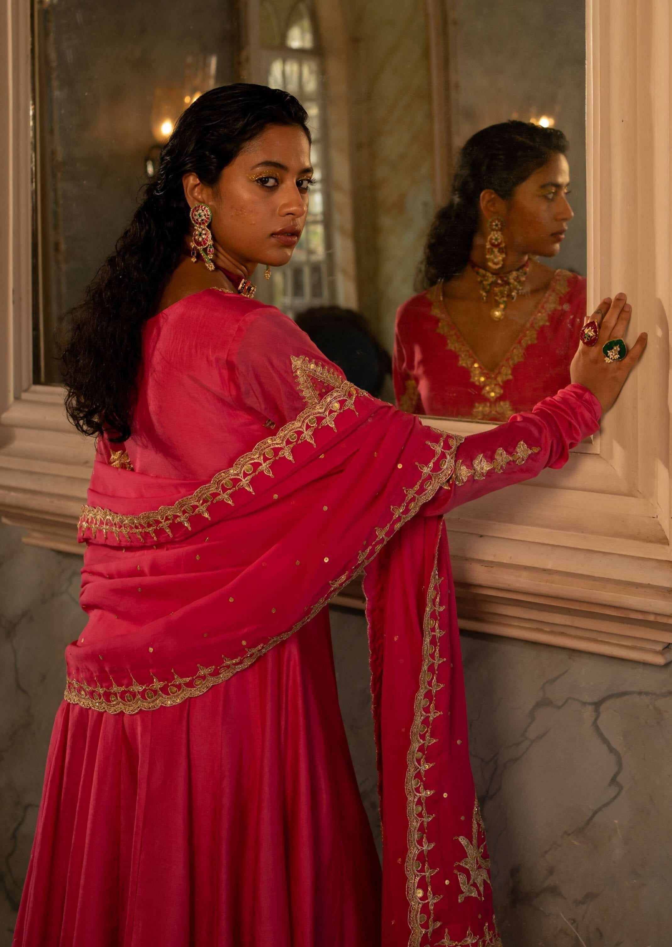 Fuchsia Pink Anarkali Set