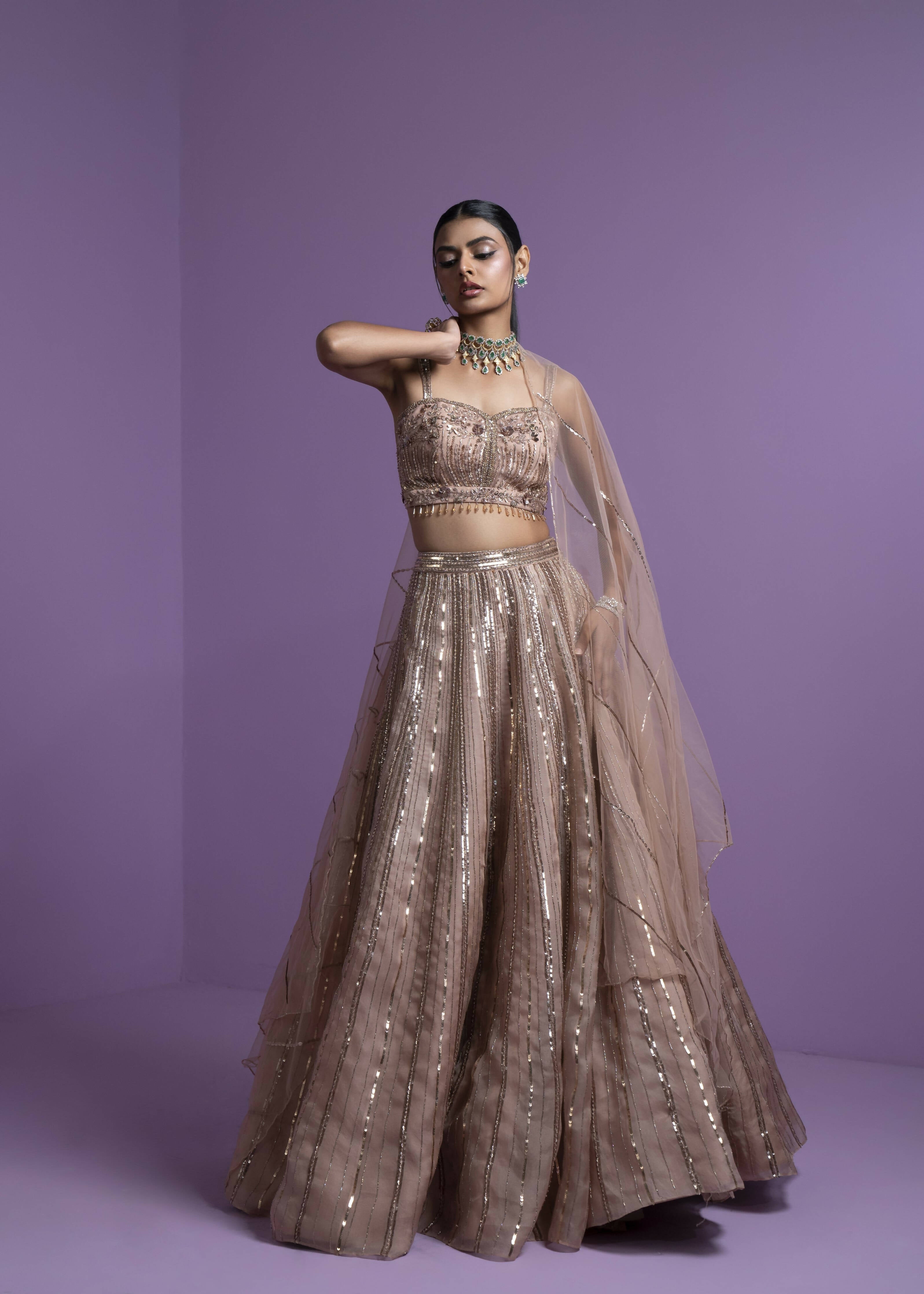 Nude Caramel Blaze Lehenga Set