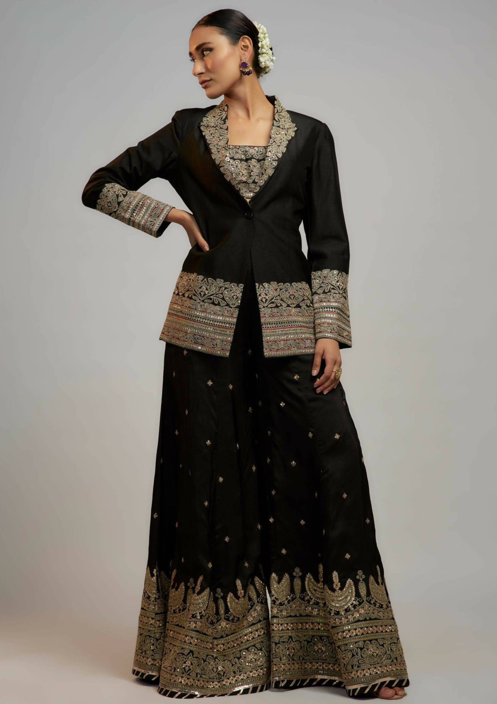 Afreen Black Sharara Set