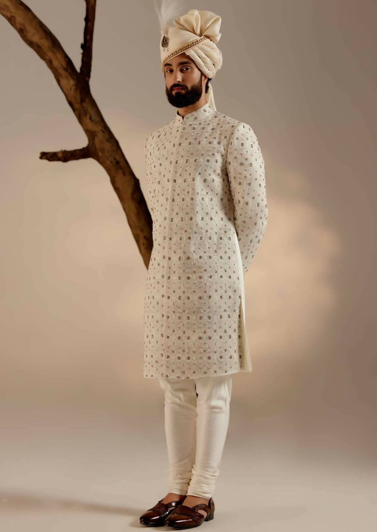 Albino White Sherwani